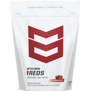 MTN OPS Reds Super Reds Antioxidant Drink Powder Daily Health Blend with Phytonutrients Free Radical Support 30 On The Go Stick Packs MTN OPS uk supplements