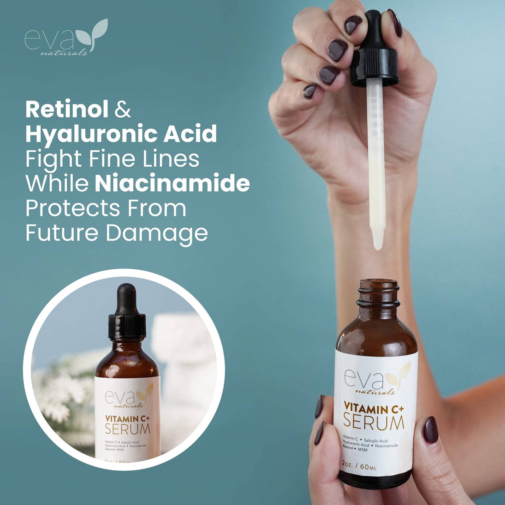 Vitamin C Serum for Face - Vitamin C Facial Serums with Hyaluronic Acid, Retinol Eva Naturals uk supplements