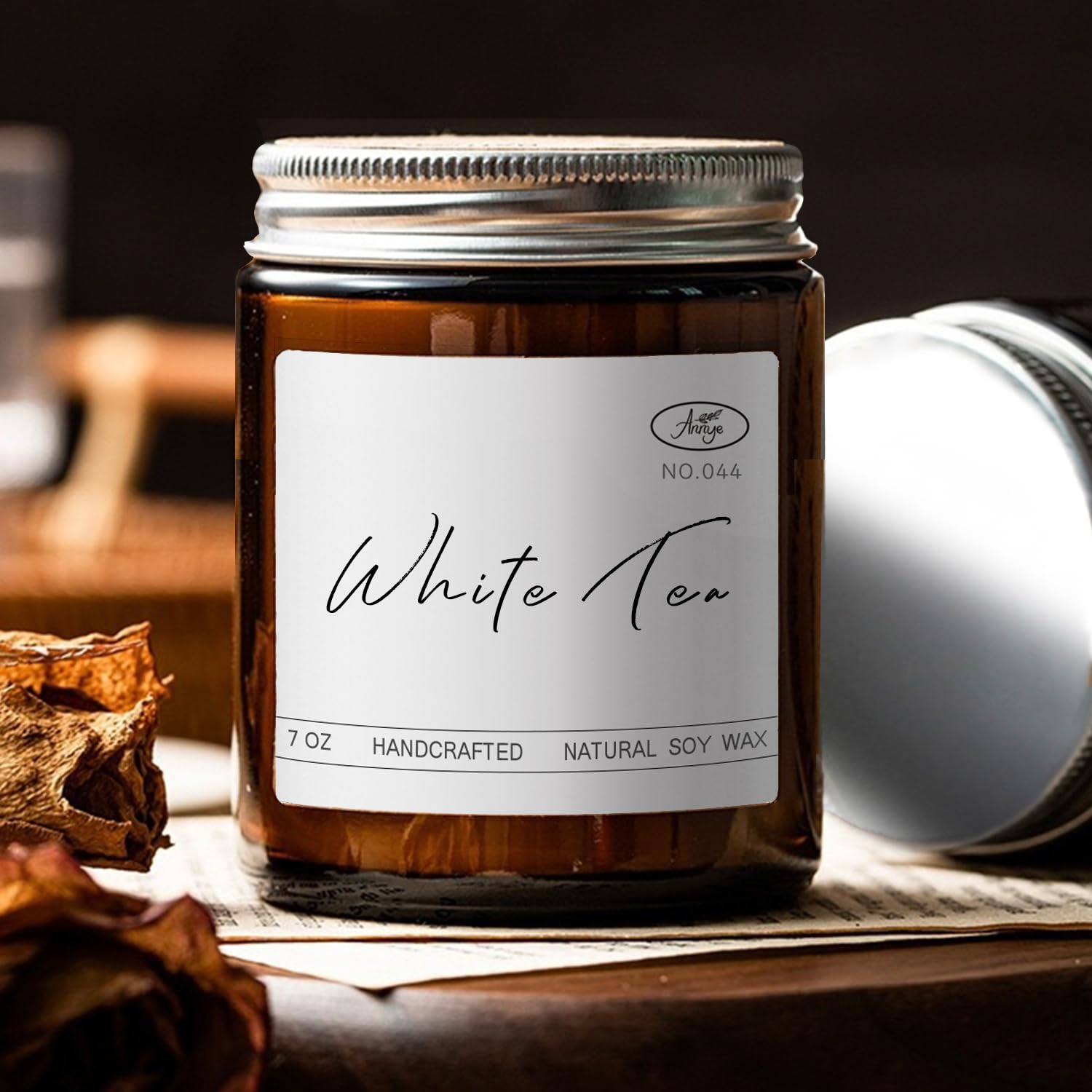 Annye White Tea Scented Candles, Organic Soy Candle for Home Scented, Hand-Poured Jar Candle Annye uk supplements