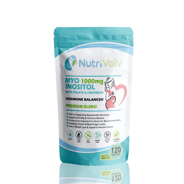 Myo Inositol 1000mg with Folate & Chromium Supplements for Female Support Hormone Nutrivolv uk supplements