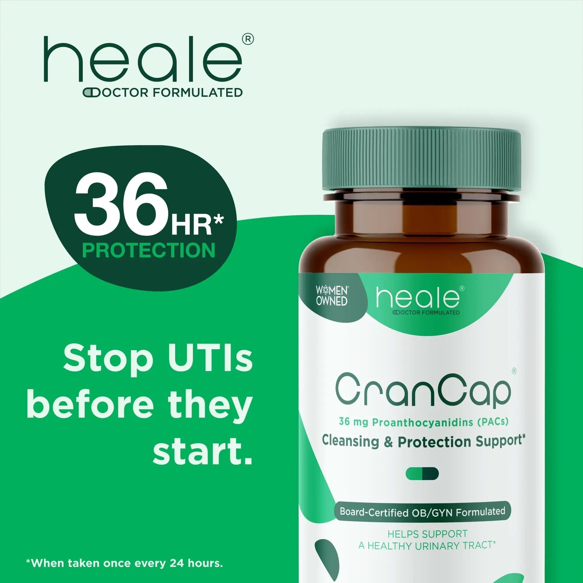 CranCap - Cranberry Pills - Urinary Tract Health Cranberry Supplement - 36mg of Potent PACs - Non GMO, Vegan, Gluten Free - by Heale - 30 Capsules CranCap uk supplements