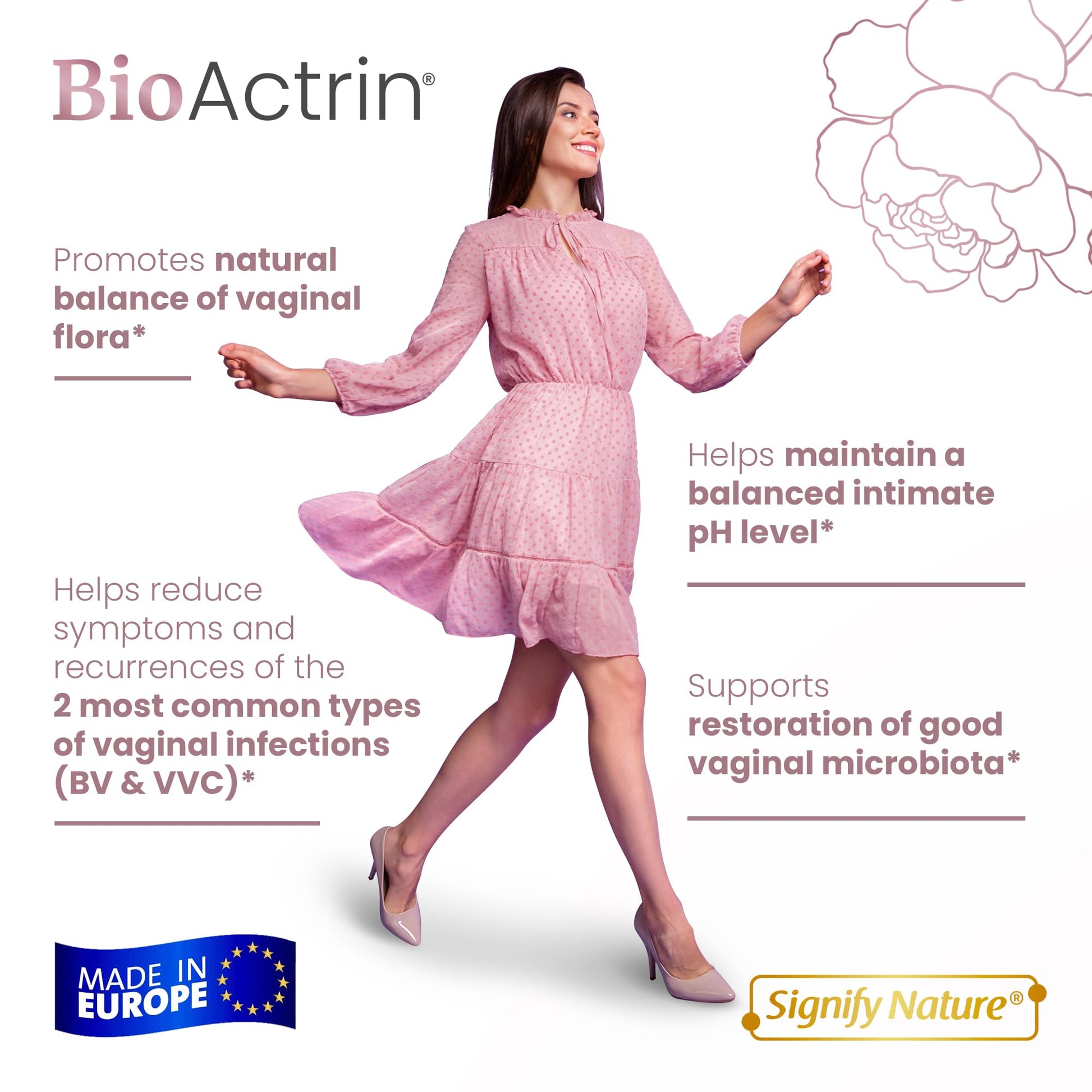 Bioactrin Vaginal Probiotics for Women - Formulated Bacterial Vaginosis Treatment, Yeast Infection SIGNIFY NATURE uk supplements