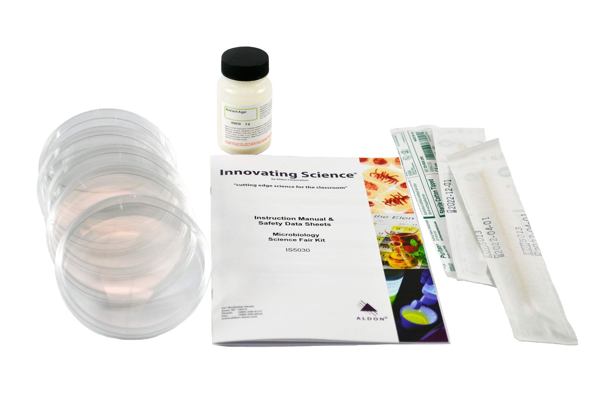 Microbiology Science Kit - Grow Your Own Bacteria from Everyday Items - Includes Agar, Petri Dishes, Swabs & Instructional Booklet - Science at Home Series - Innovating Science ALDON uk supplements