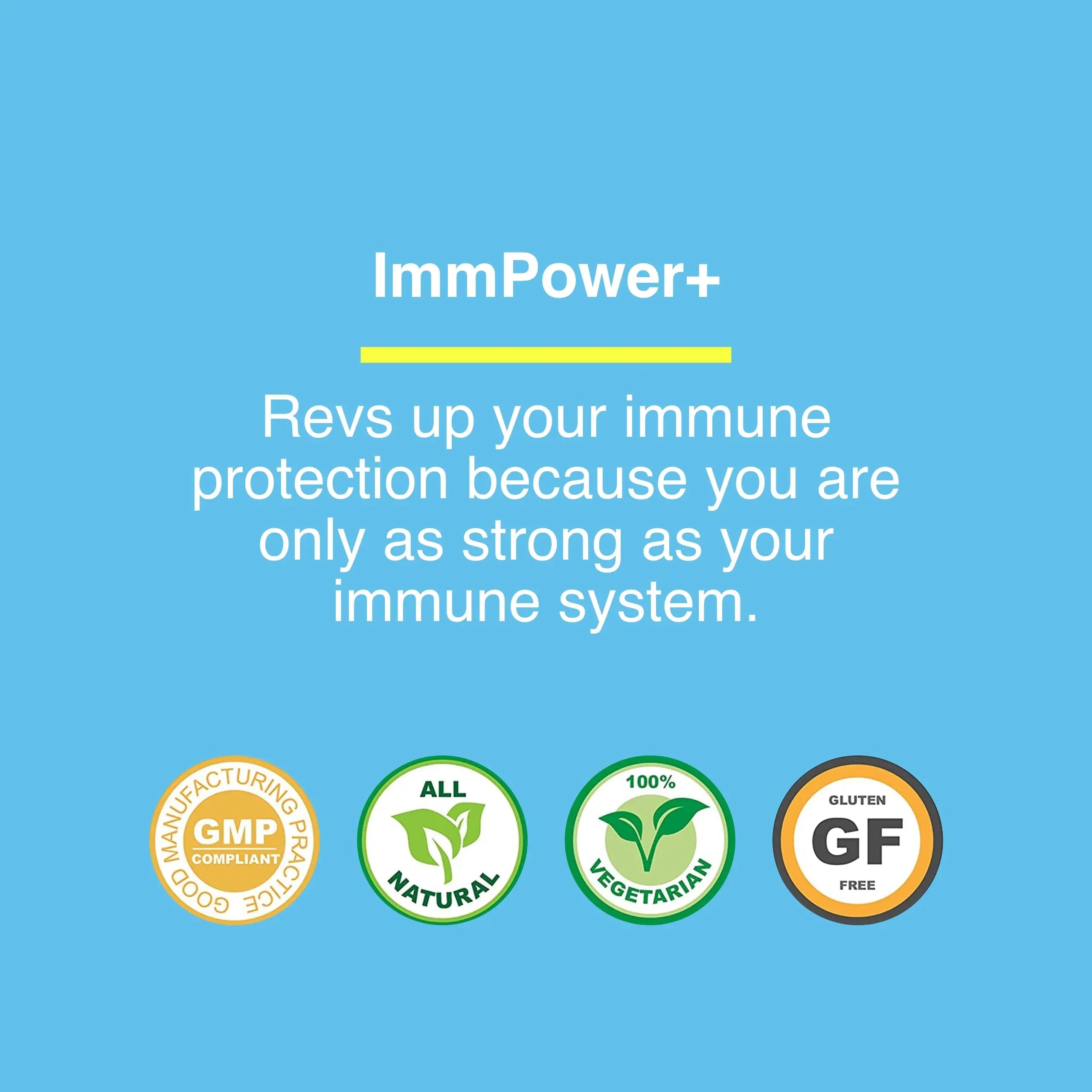 American BioSciences ImmPower Plus, AHCC & Fermented Wheat Germ Extract Herbal Supplement, 550mg per Capsule for Immune Support, Maintains Natural Killer Cell Activity, Pack of 1, 60 Veggie Capsules American BioSciences uk supplements