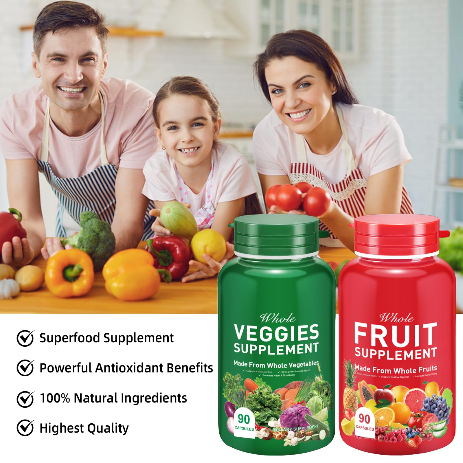 Ruduwu Fruit Capsules - 100% Whole Natural Fruits Supplements - Vitamins Supplement Dietary Nutritional Balance,Whole Food Supplement Ingredients Blended Vitamin & Mineral Ruduwu uk supplements