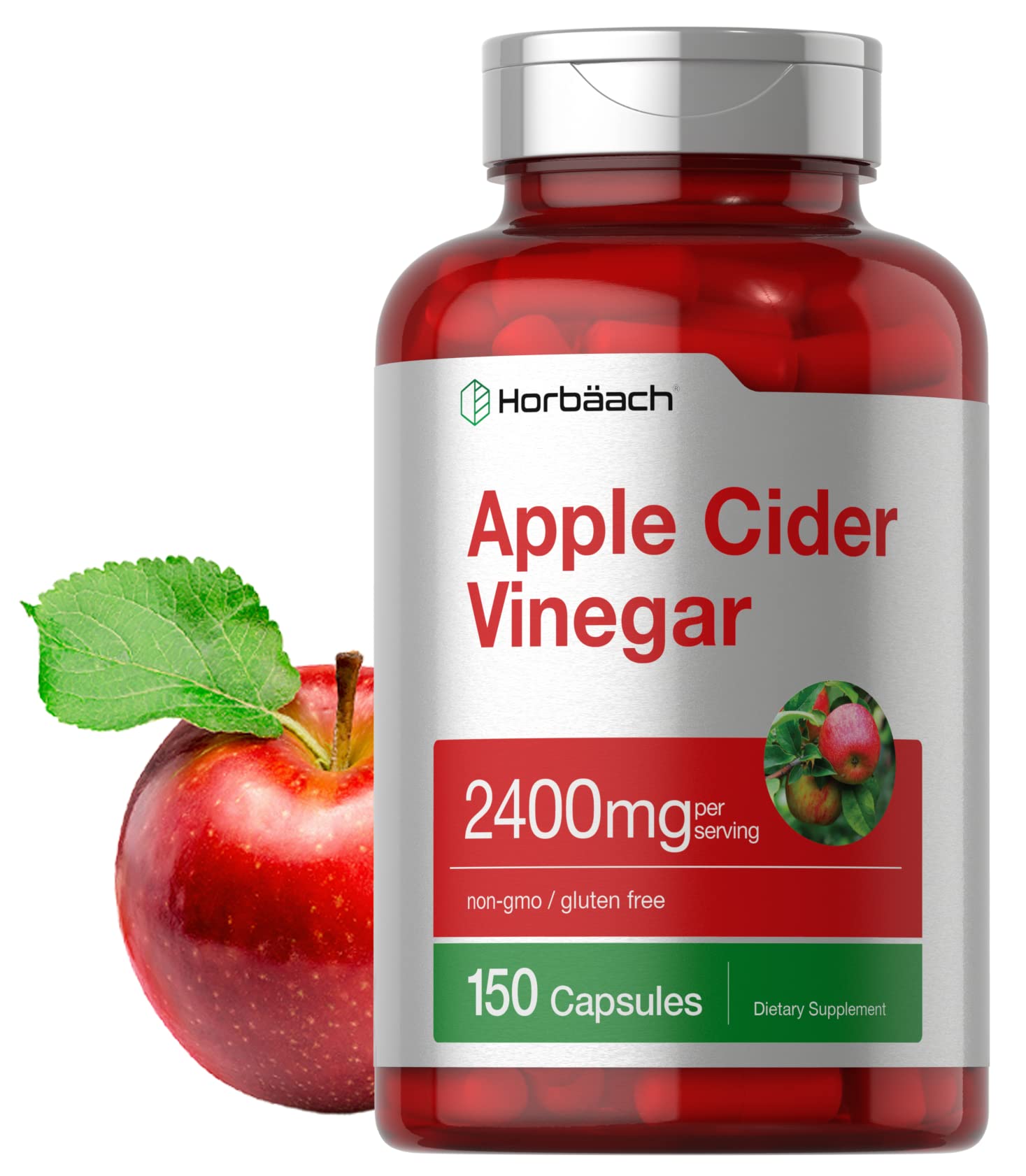 Apple Cider Vinegar Capsules | 2400mg | 150 Count | Non-GMO, Gluten Horbäach uk supplements
