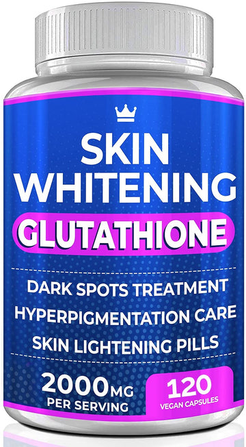 Glutathione Whitening Pills - 120 Capsules 2000mg Glutathione - Effective Skin Lightening NORTHERN CROWN COSMETICS uk supplements