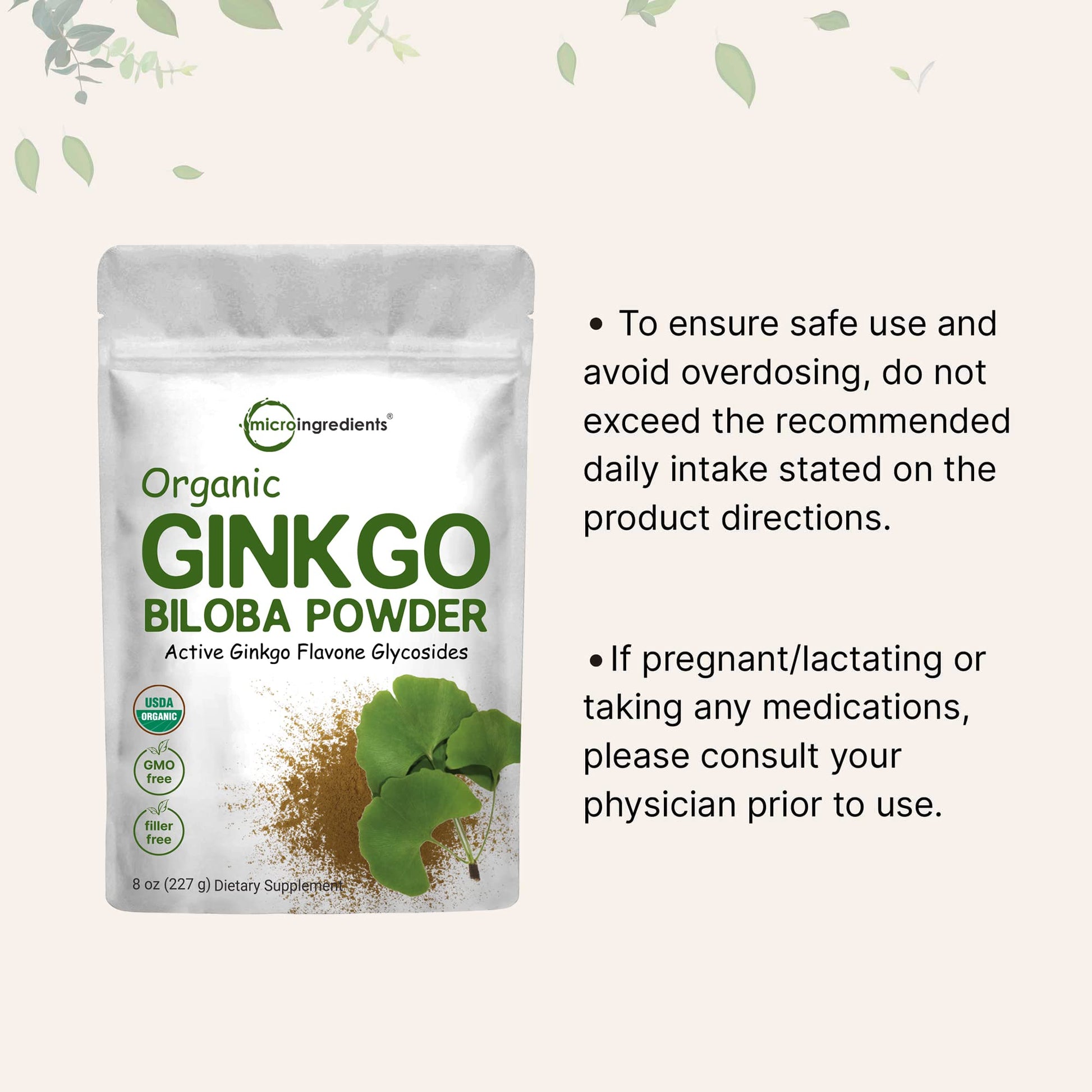 Micro Ingredients Raw Organic Ginkgo Biloba Powder, 8 Ounce (18 Months Supply) Micro Ingredients uk supplements