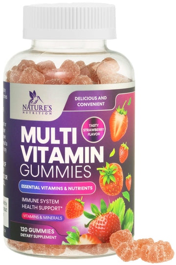 Multivitamin Gummies for Adults - Daily Adult Multivitamins Gummy with Vitamins A, C, D, B12 for Women & Men Nature's Nutrition uk supplements
