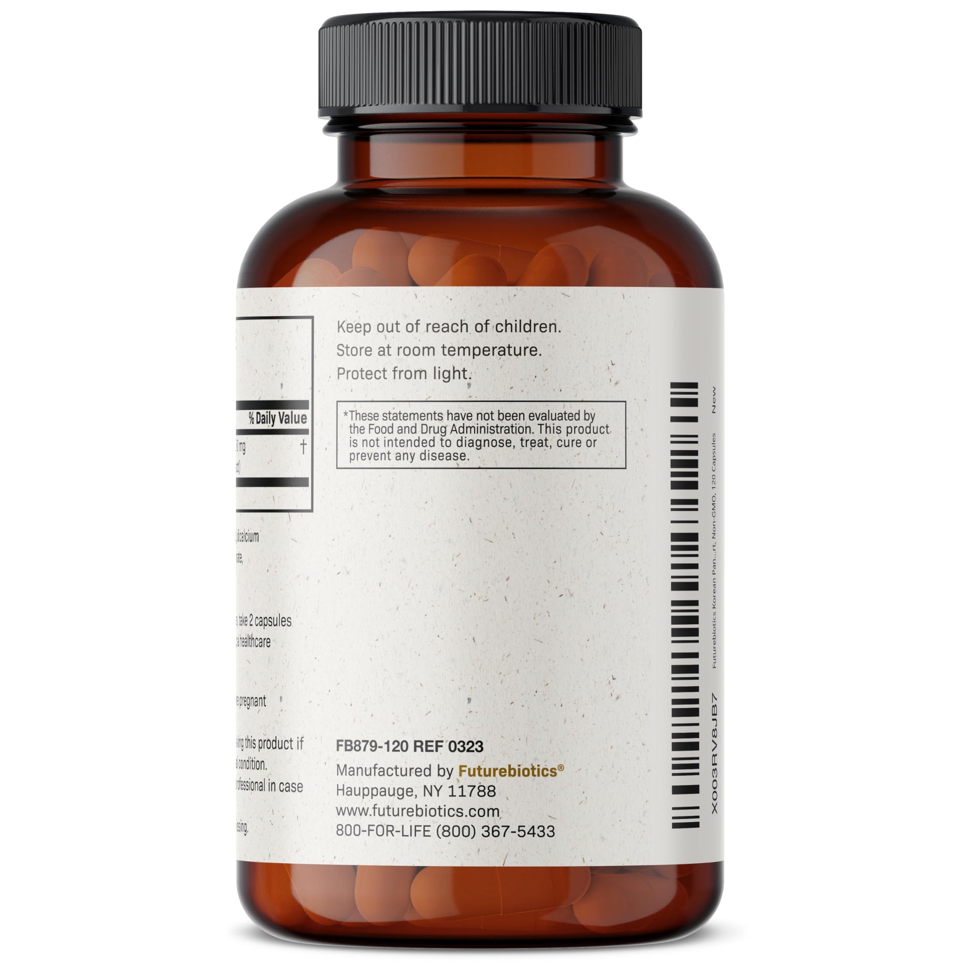 Futurebiotics Korean Panax Ginseng 1000 MG Per Serving Energy, Memory & Brain Health Futurebiotics uk supplements