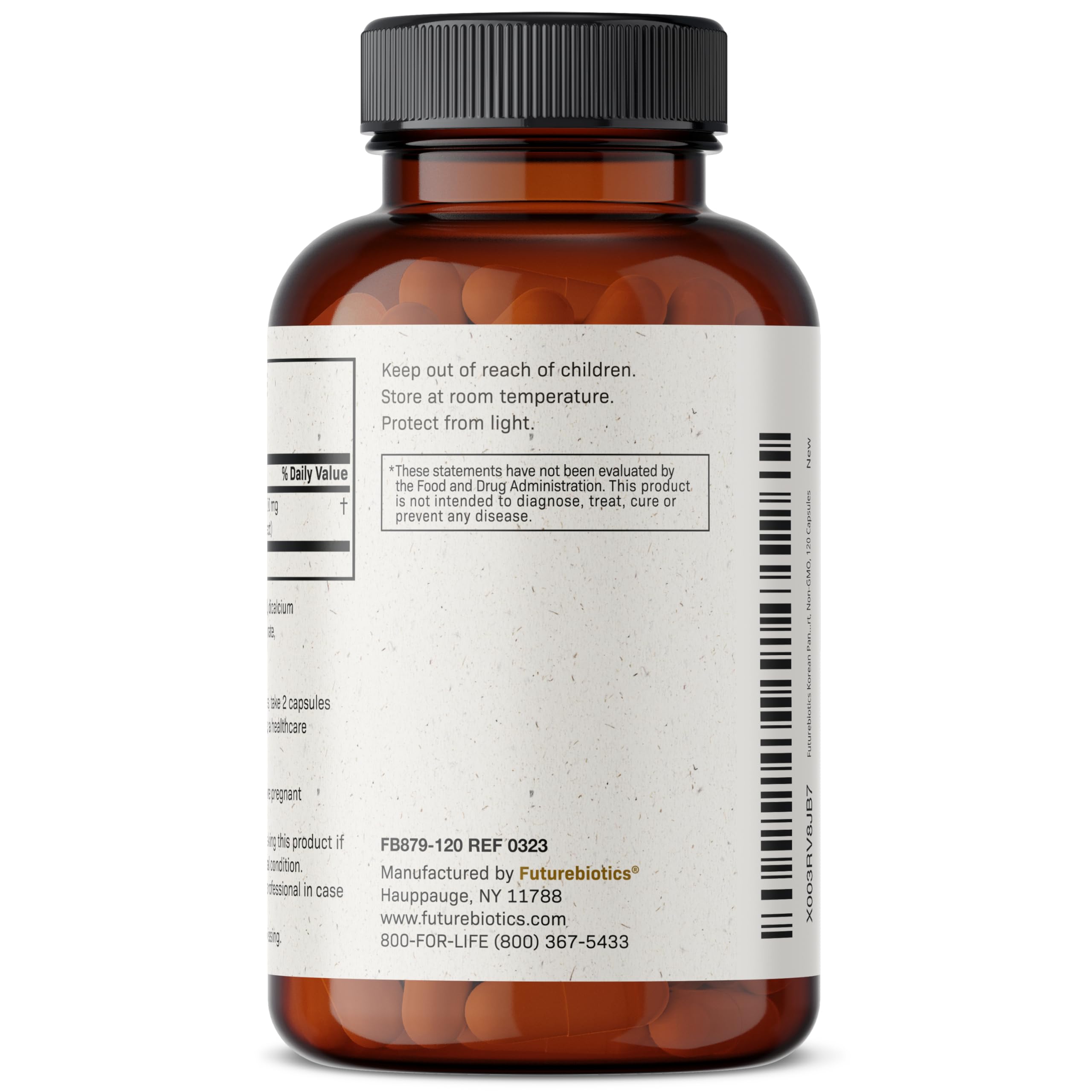 Futurebiotics Korean Panax Ginseng 1000 MG Per Serving Energy, Memory & Brain Health Futurebiotics uk supplements