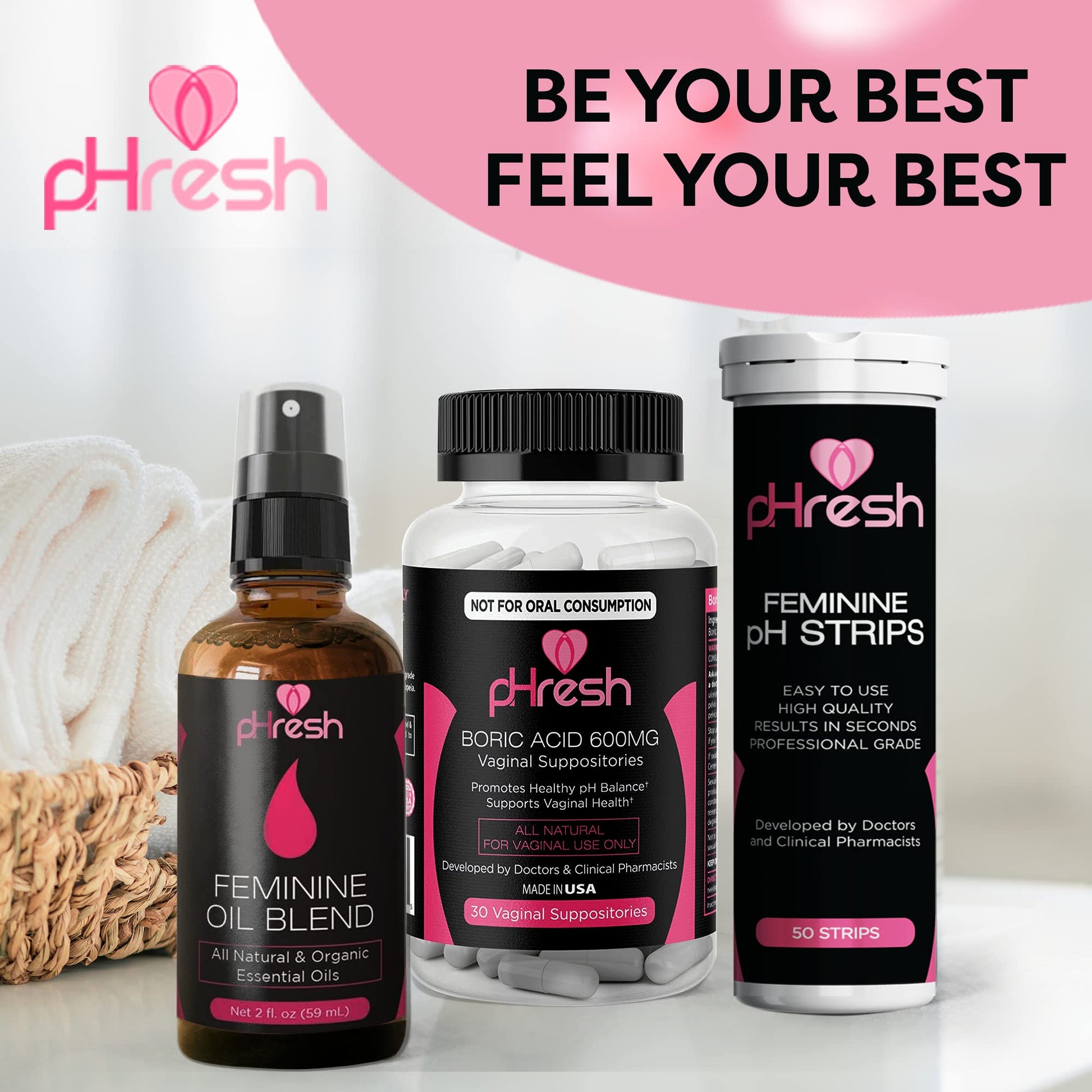 pHresh Feminine Spray - 100% All Natural Yoni Oil for Women - with Tea Tree, Lemongrass, Orange Essential Oils ACE NUTRITION uk supplements