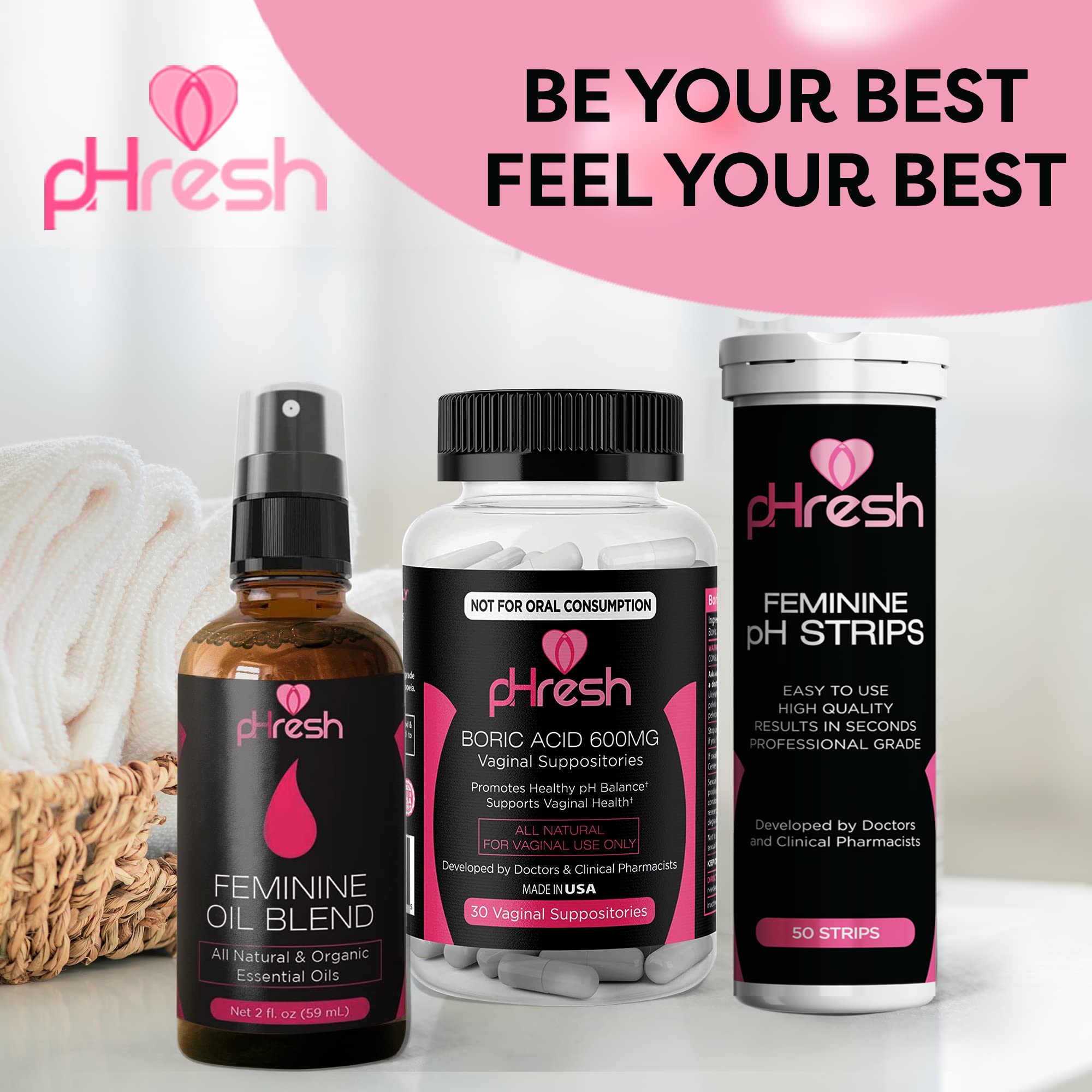 pHresh Feminine Spray - 100% All Natural Yoni Oil for Women - with Tea Tree, Lemongrass, Orange Essential Oils ACE NUTRITION uk supplements