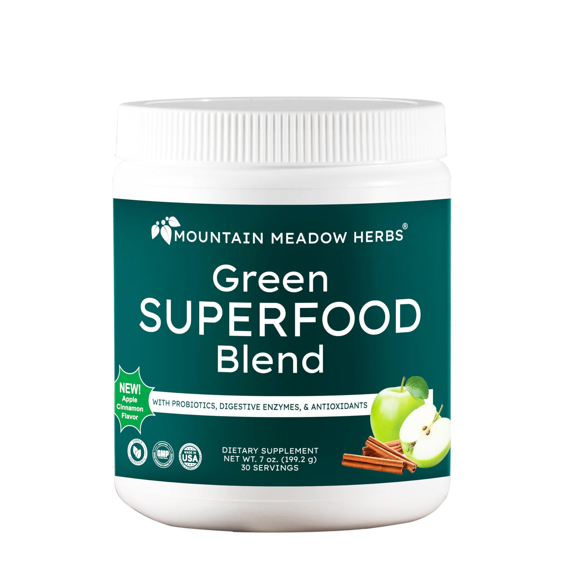 Mountain Meadow Herbs Green Superfood Blend – Spirulina, Chlorella, Mushrooms, Probiotics, Digestive Enzymes, Antioxidants – Organic Greens Powder for Energy & Gut Health – 30 Servings Mountain Meadow Herbs uk supplements