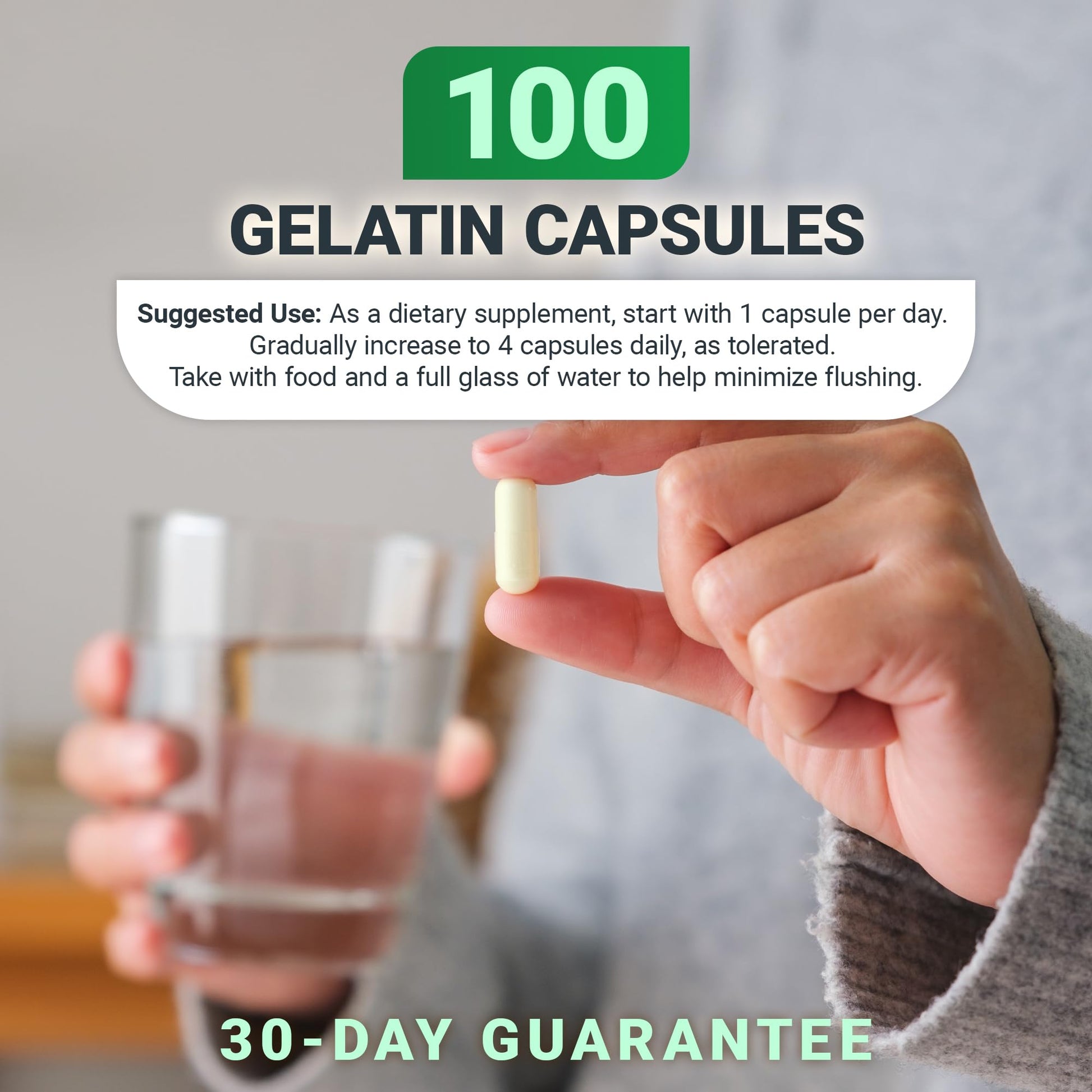 Dr. Berg Highly-Potent Niacin 500 mg – Now Only 125 mg per Capsule for Niacin Flush Tolerance Building – Gradually Increase to 500mg a Day – Vitamin B3 for Heart, Brain & Energy Support – 100 Capsules Dr. Berg Nutritionals uk supplements