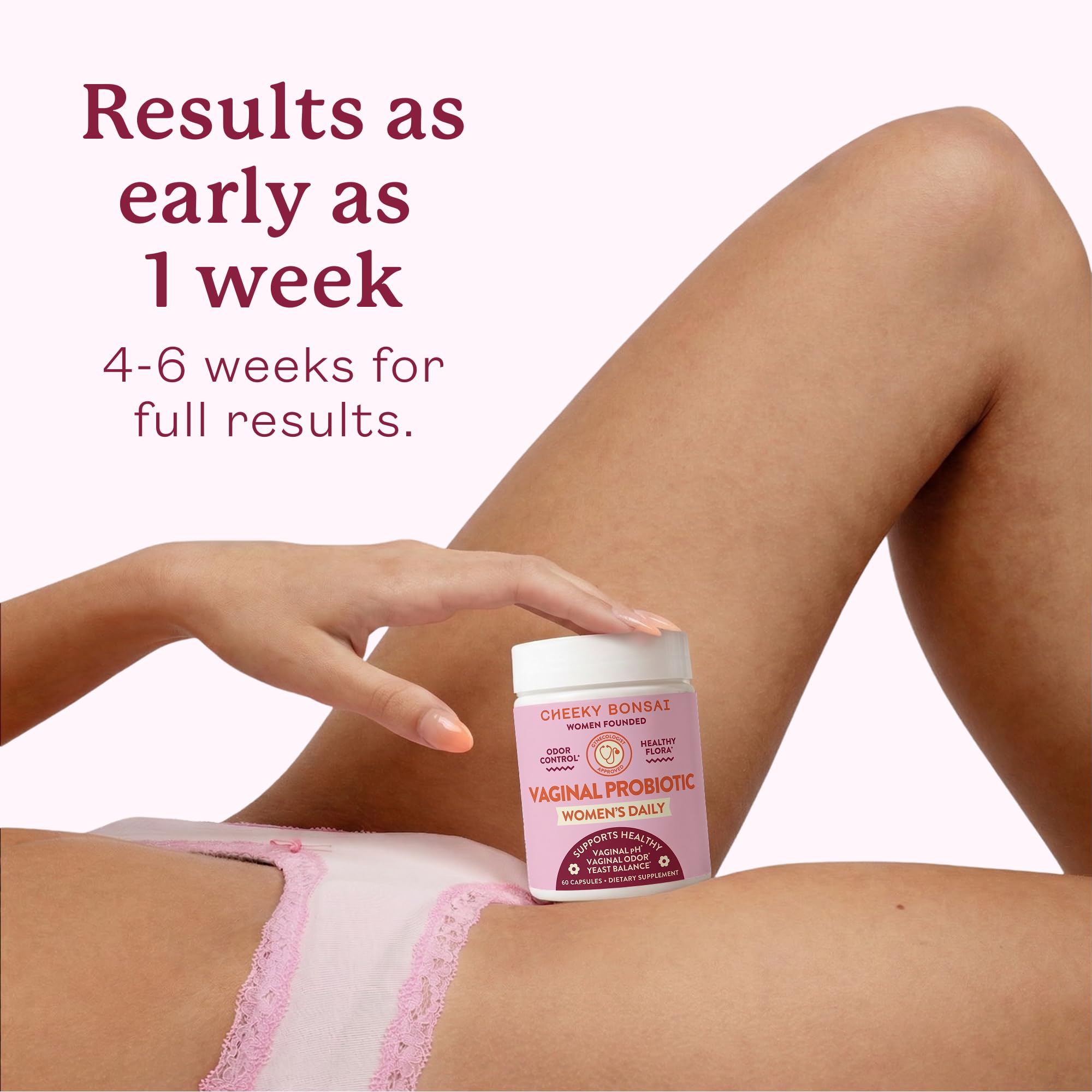 Cheeky Bonsai Vaginal Probiotic for Women pH Balance with Maximum Support 20 Billion CFU Probiotics - 8 Unique Strains for Her - Lactobacillus Blend - 60 Capsules Cheeky Bonsai uk supplements