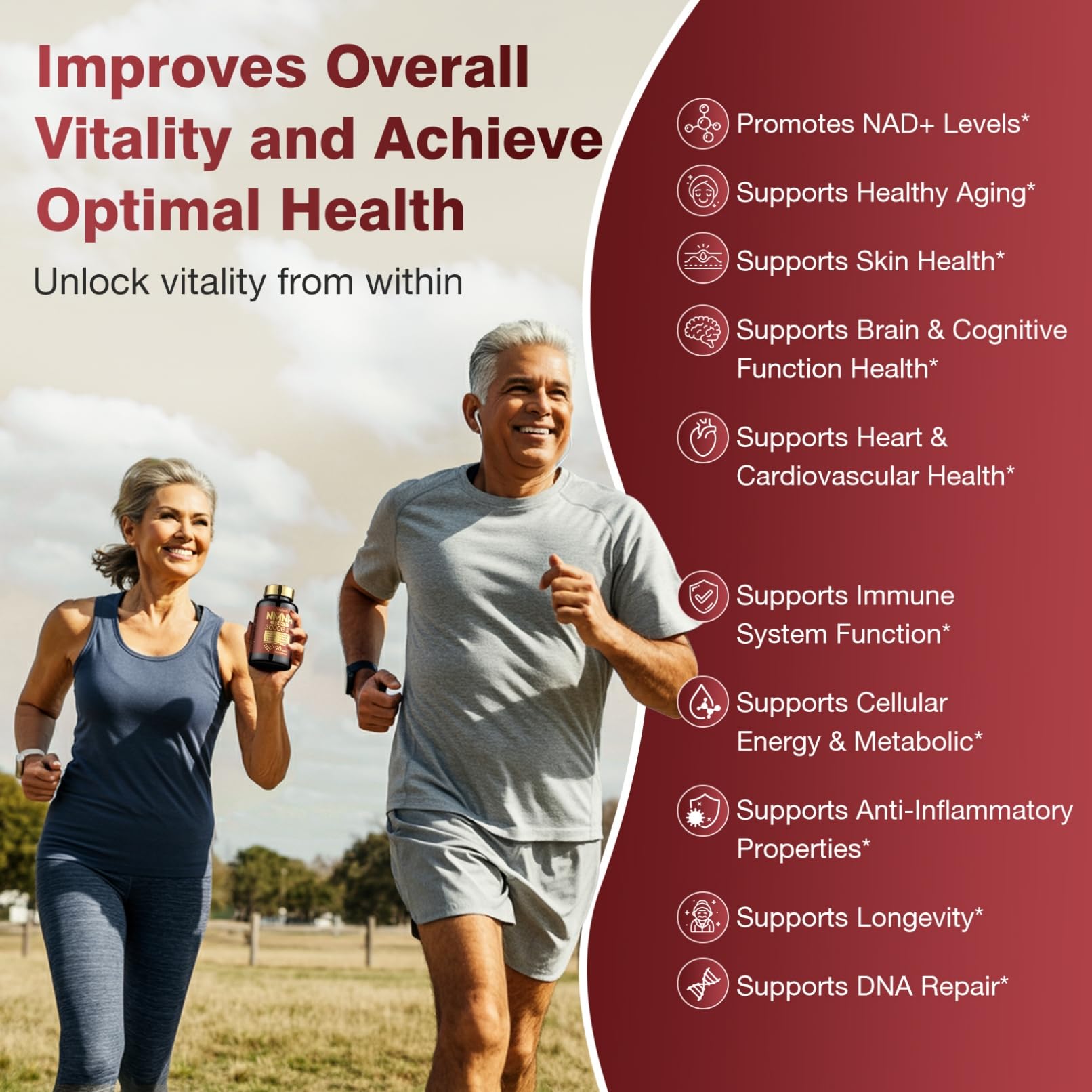 19 in 1 NMNH (Dihydronicotinamide Mononucleotide) 1000mg Per Serving, Nad Supplement Boost NAD+ Levels Nad Resveratrol Supplement with Quercetin, Vitamin D3 K2, Healthy Aging, Energy, 90 Capsules molorik pure uk supplements