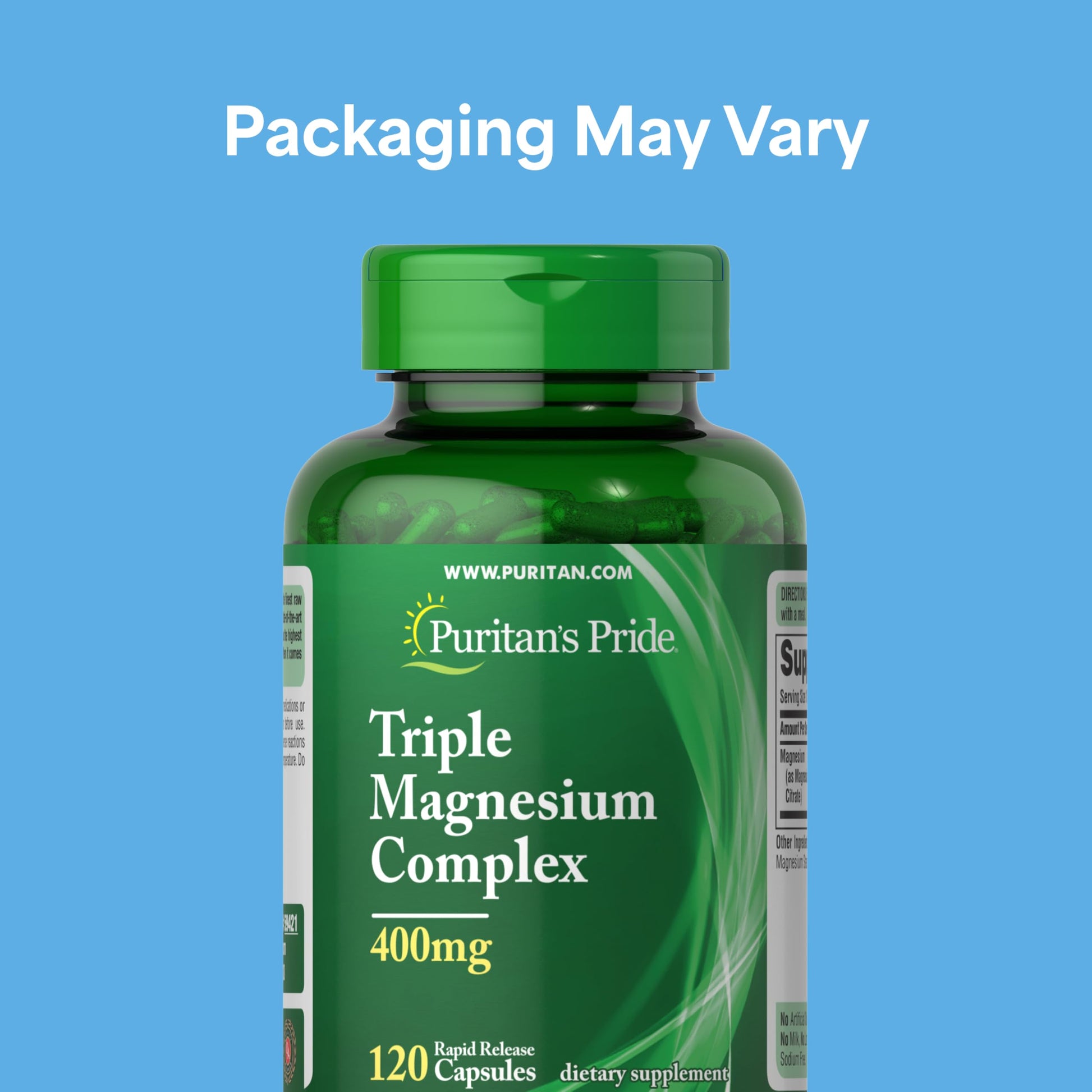 Puritan's Pride Triple Magnesium Complex with Magnesium Oxide, Aspartate, and Citrate 400mg, Dietary Supplement for Muscle, Heart, Nerve, and Bone Support, 120 Rapid Release Capsules Puritan's Pride uk supplements