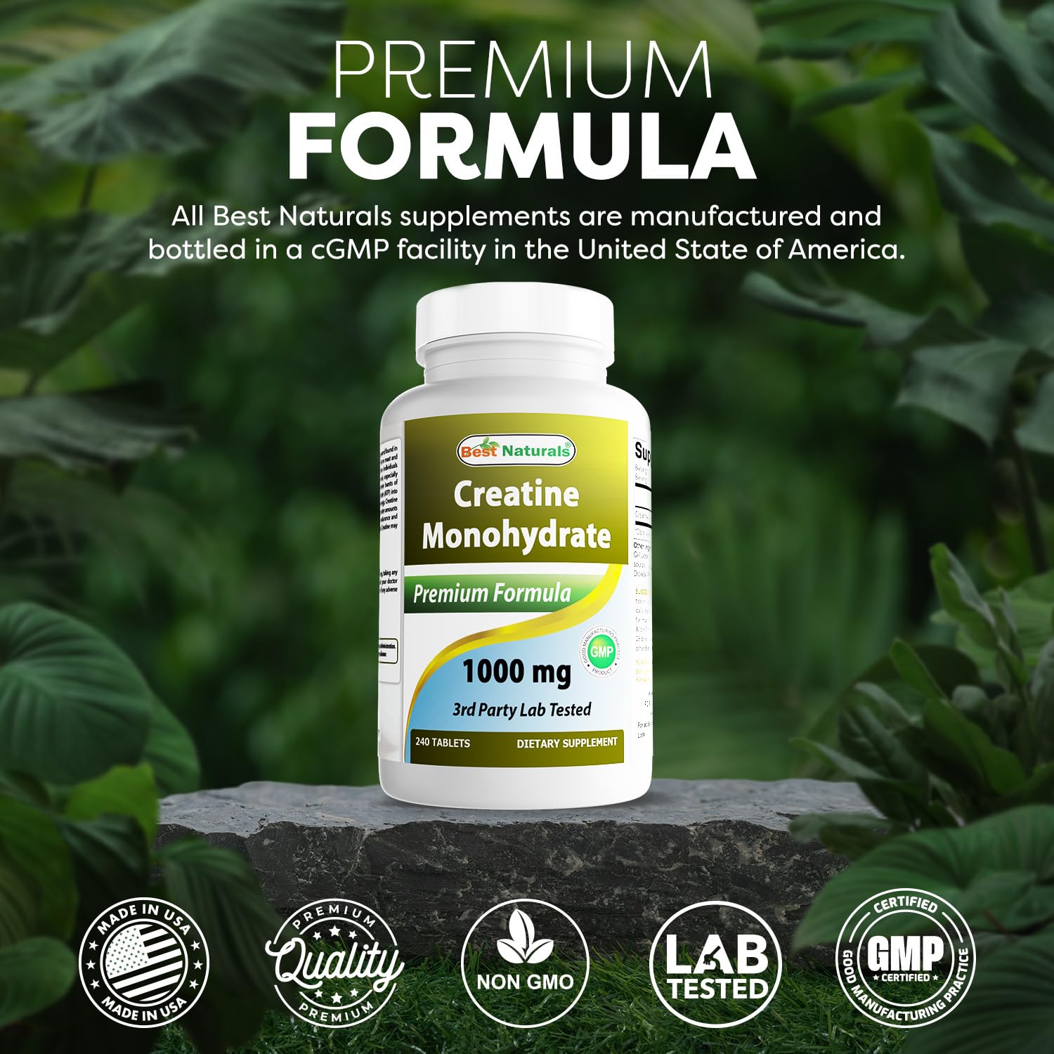 Best Naturals Creatine Monohydrate 1000 mg 240 Tablets Best Naturals uk supplements