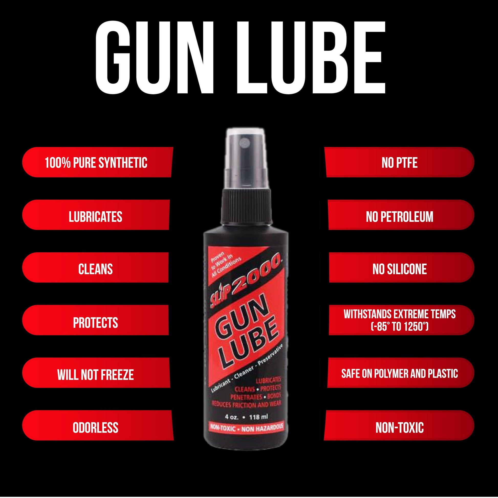 Slip 2000 Gun Lube, 100% Pure Synthetic CLP, Performs in All Conditions, Gun Lubricants for Peak Performance, Reduces Heat, Eliminates Excessive Wear, Shotguns, Rifles and Pistols, 4-Ounce Pump Slip2000 uk supplements
