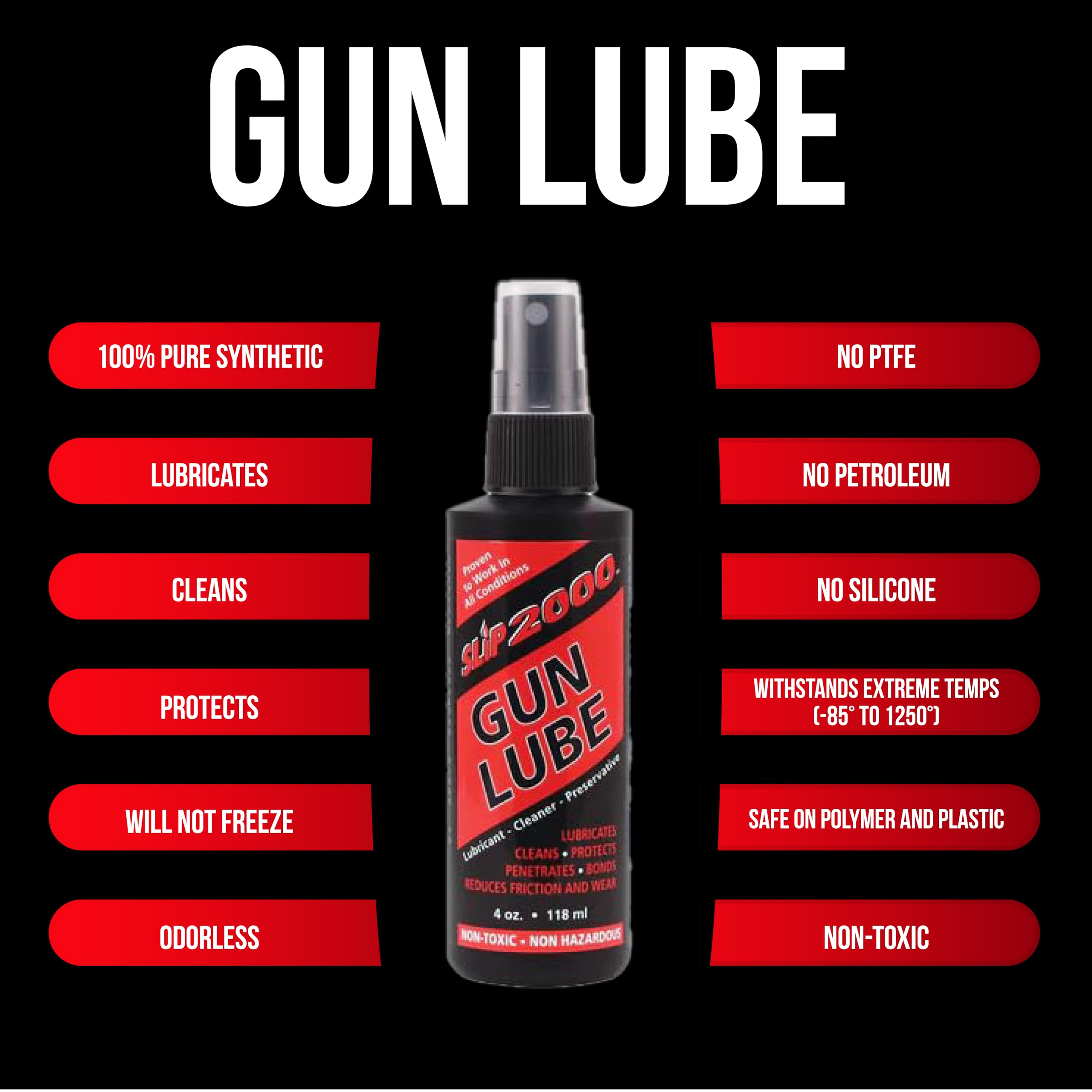 Slip 2000 Gun Lube, 100% Pure Synthetic CLP, Performs in All Conditions, Gun Lubricants for Peak Performance, Reduces Heat, Eliminates Excessive Wear, Shotguns, Rifles and Pistols, 4-Ounce Pump Slip2000 uk supplements