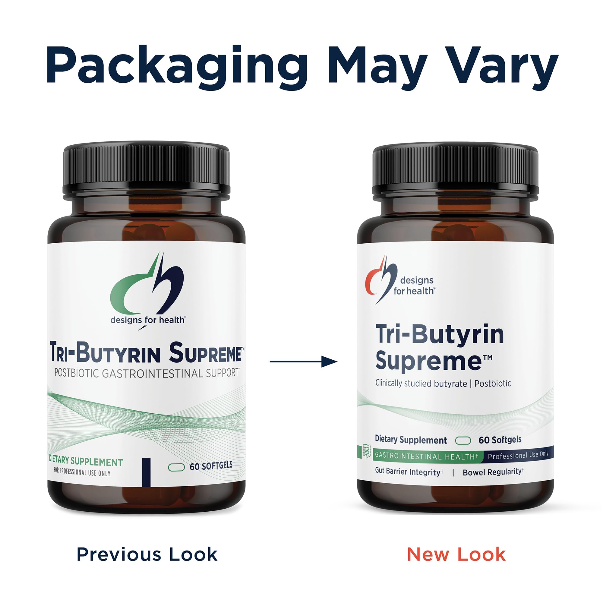 Designs for Health Tri-Butyrin Supreme - 3-in-1 Butyric Acid (Butyrate) Postbiotics for Gut Health & Gut Permeability Support - Tributyrin Supplement with Odor-Minimizing Innovation (60 Softgels) Designs for Health uk supplements