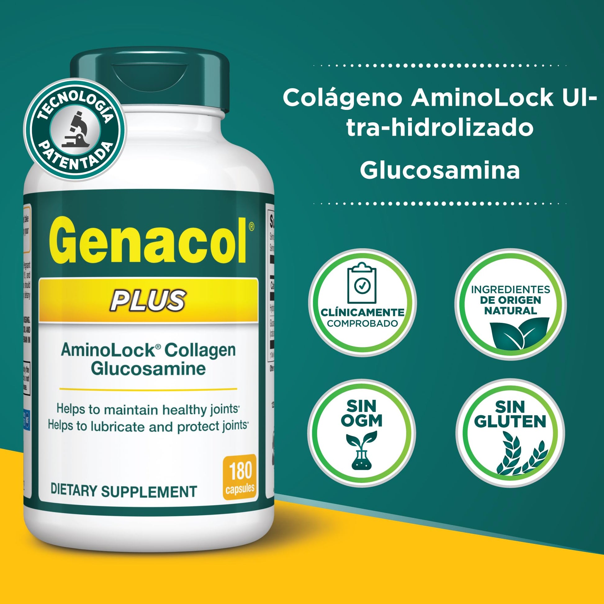Genacol Plus – Glucosamine and Collagen Joint Supplement, Lubricates, Protects and Maintains Heathy Joints, Relieves Joint Discomfort Plus, 180 Capsules (60-Day Supply) Genacol uk supplements