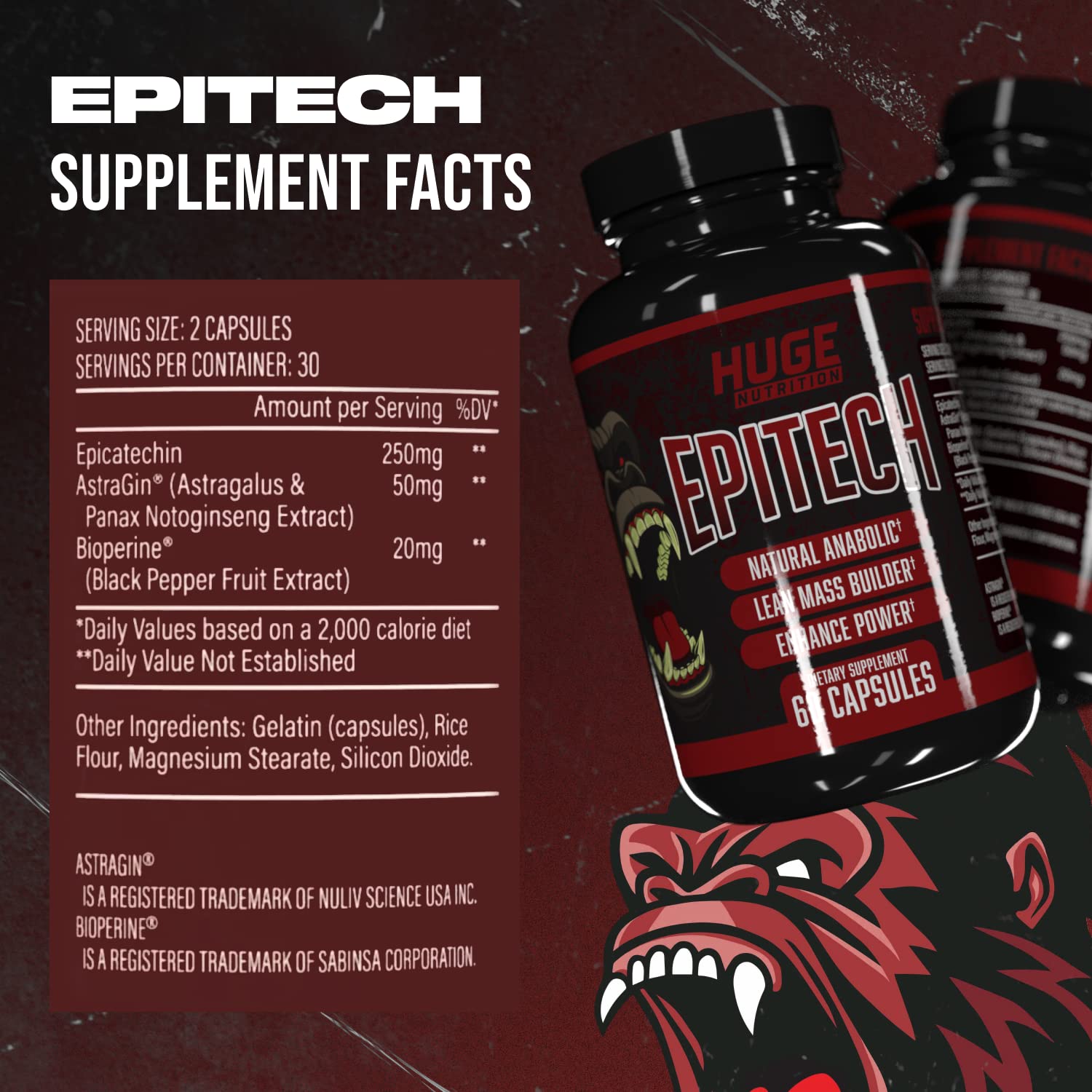 Huge Supplements, Epitech, Epicatechin Supplement, Increase Muscle Mass, Enhance Huge Supplements uk supplements