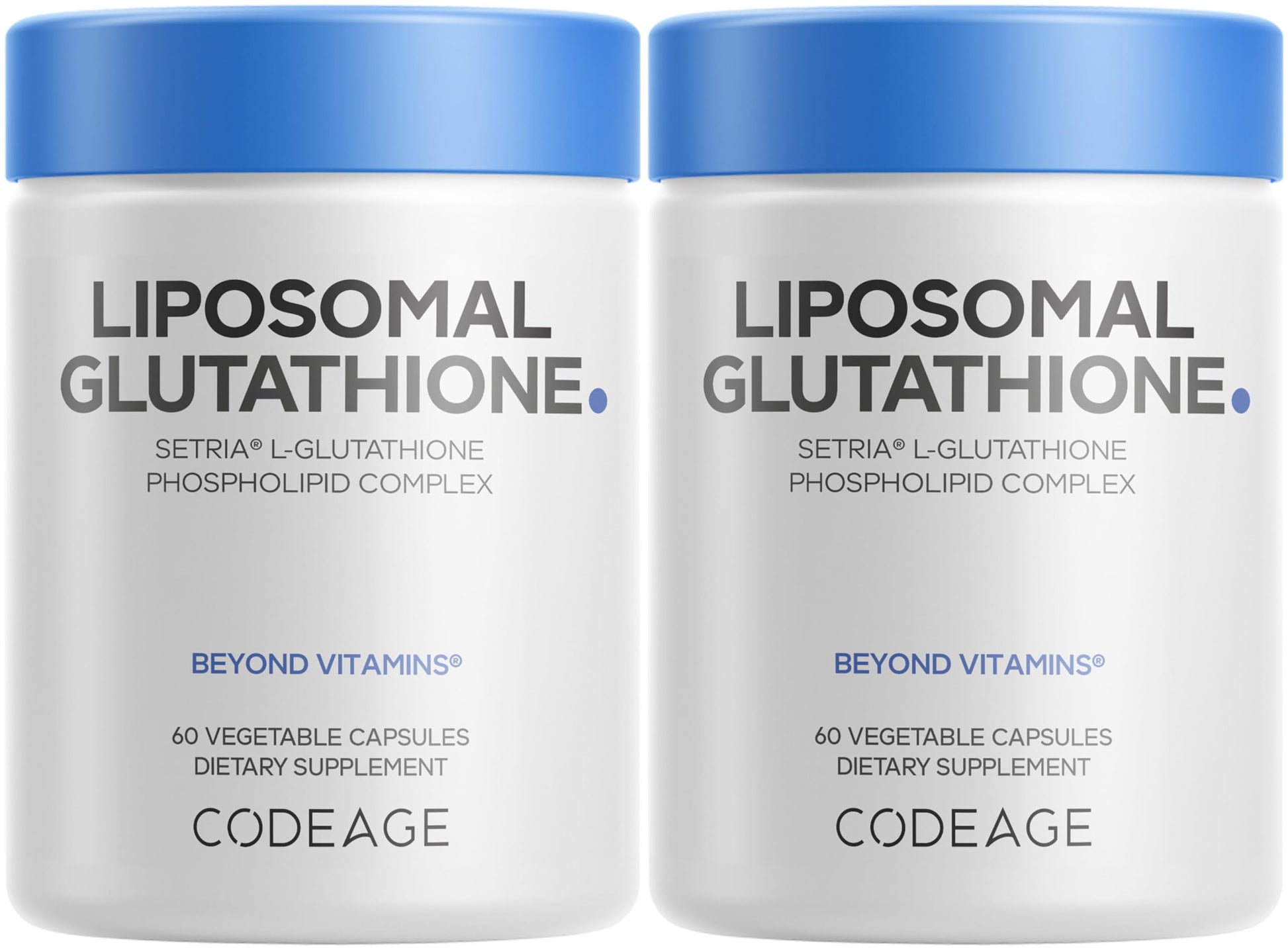 Codeage Liposomal Glutathione Supplement - Pure Reduced Setria L-Glutathione, Liposomal Delivery, Phospholipid Complex - Vegan, Non-GMO - 2-Pack Codeage uk supplements