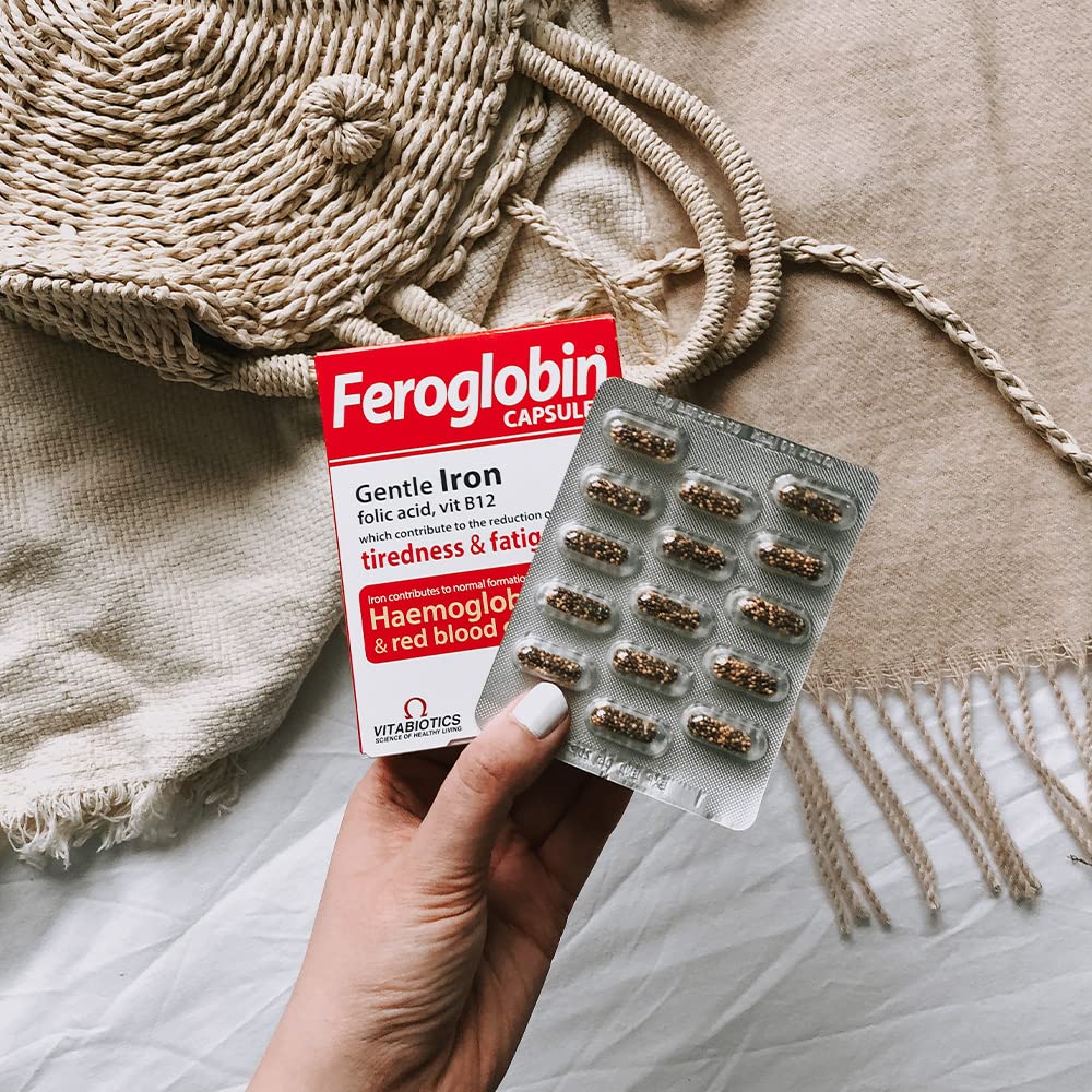 Feroglobin Iron Capsule Helps to reduce tiredness and fatigue Feroglobin uk supplements