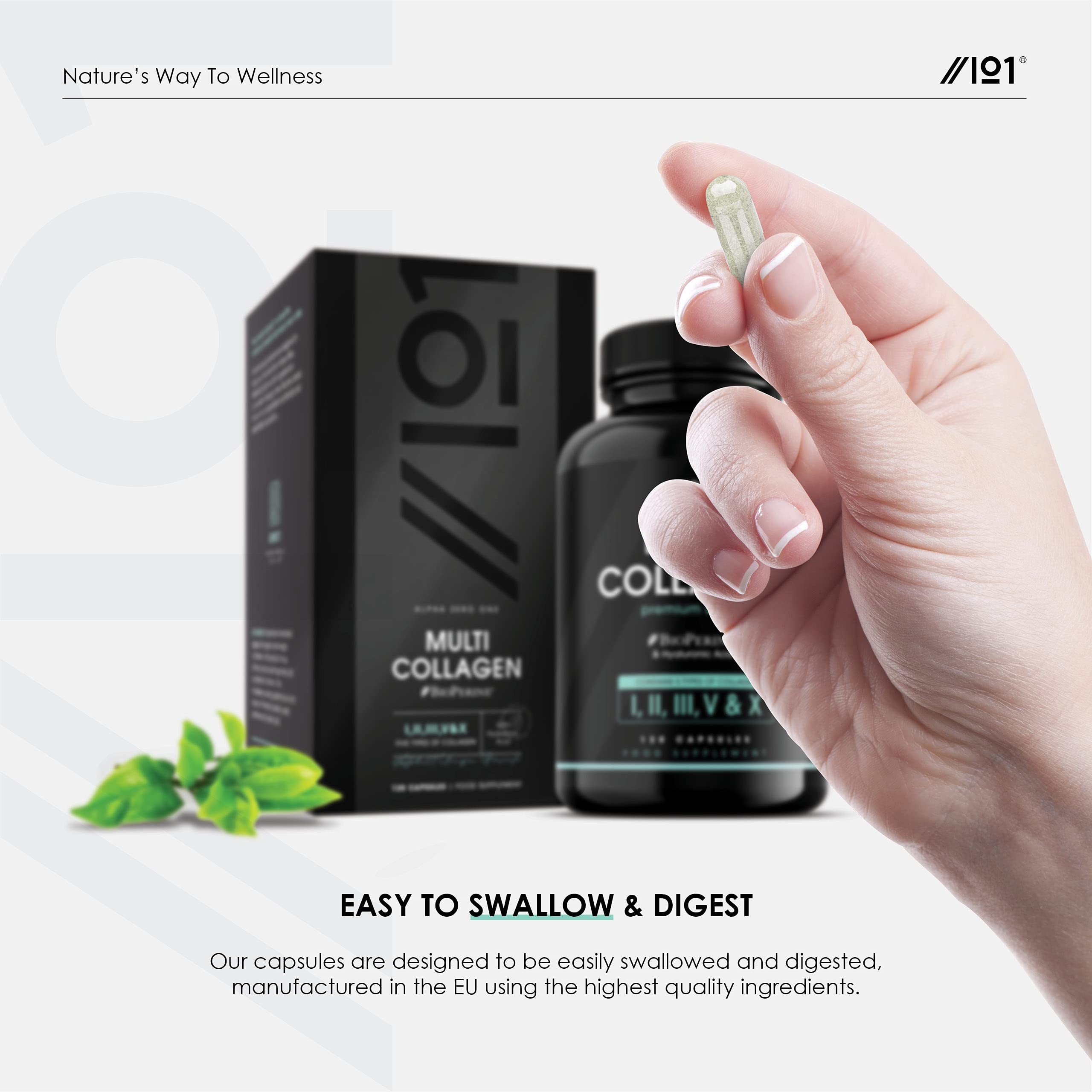 Multi Collagen Capsules - 120 Capsules - Types I, II, III, V & X - Wild Caught Fish, Grass Fed Bovine, Eggshell Revive Naturals uk supplements