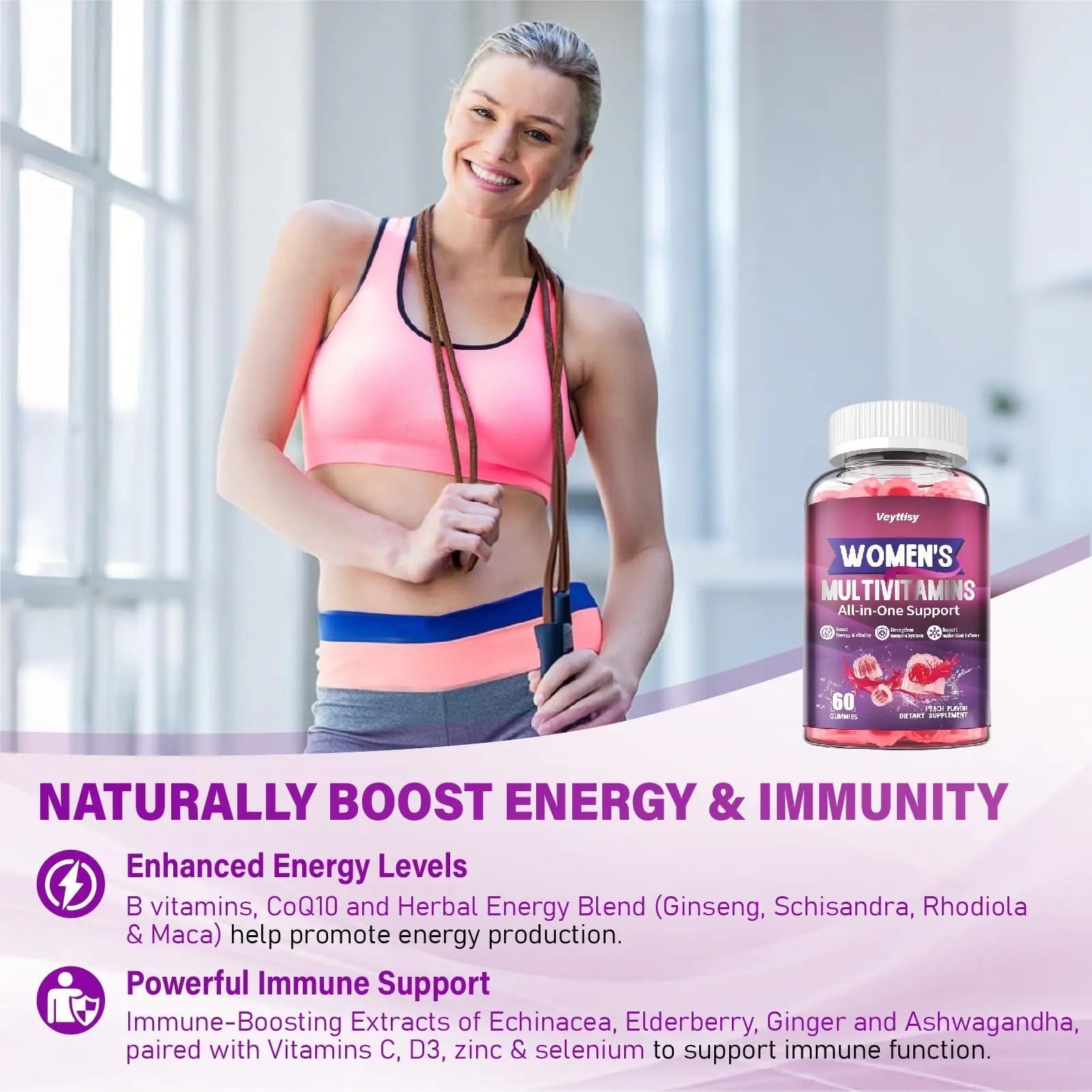 Veyttisy Methylated Multivitamin Gummy for Women - Womens Multivitamin Gummies with Vitamins A C D E, Methylated Folate, Biotin, B Complex Veyttisy uk supplements