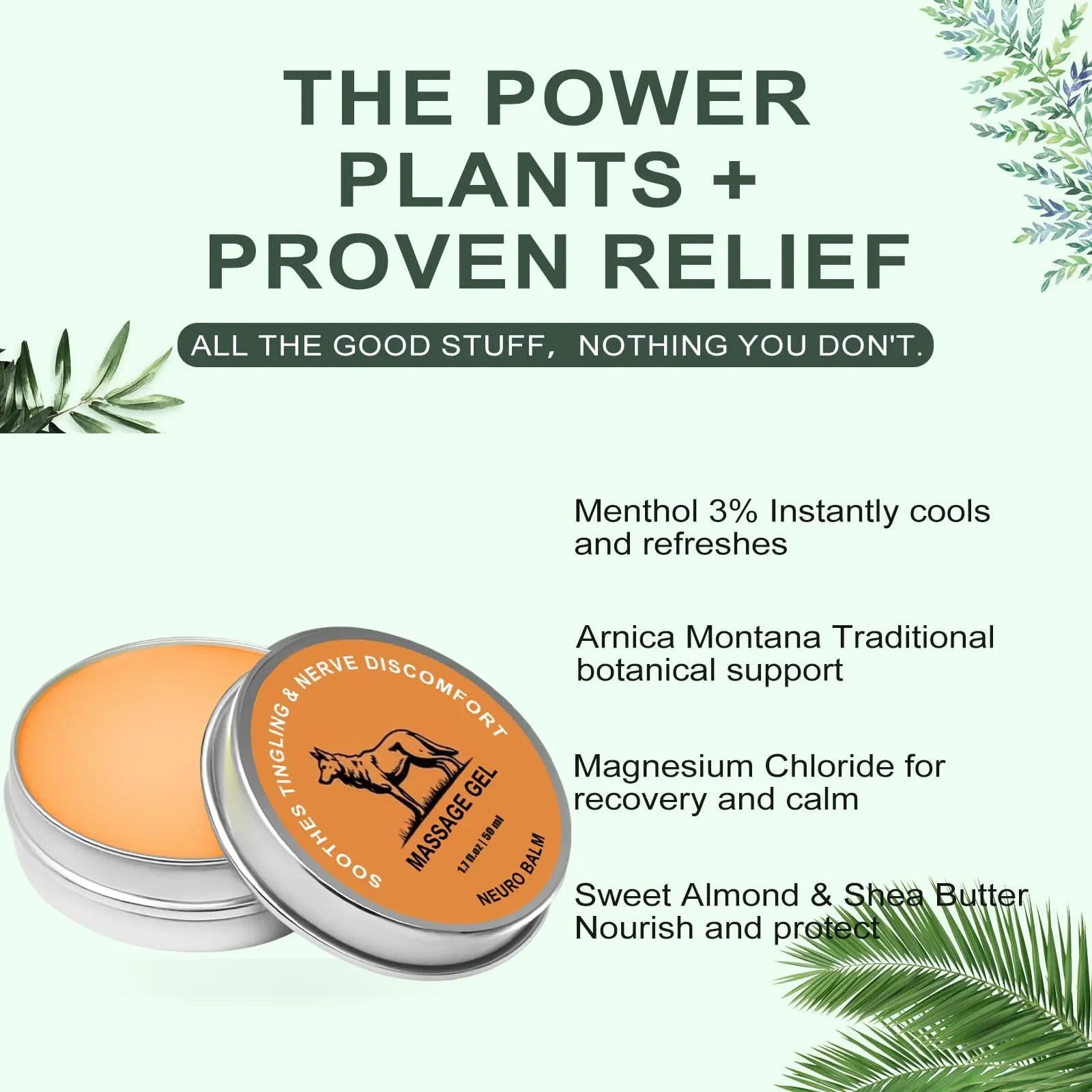 Nerve Relief Balm | Magnesium Neuro Balm for Neuropathy, Natural Joint Care Soothing Massage Cream, Arnica Oil, Camphor Blue, Chamomile Extract 50ml (2) DFTLUUE uk supplements