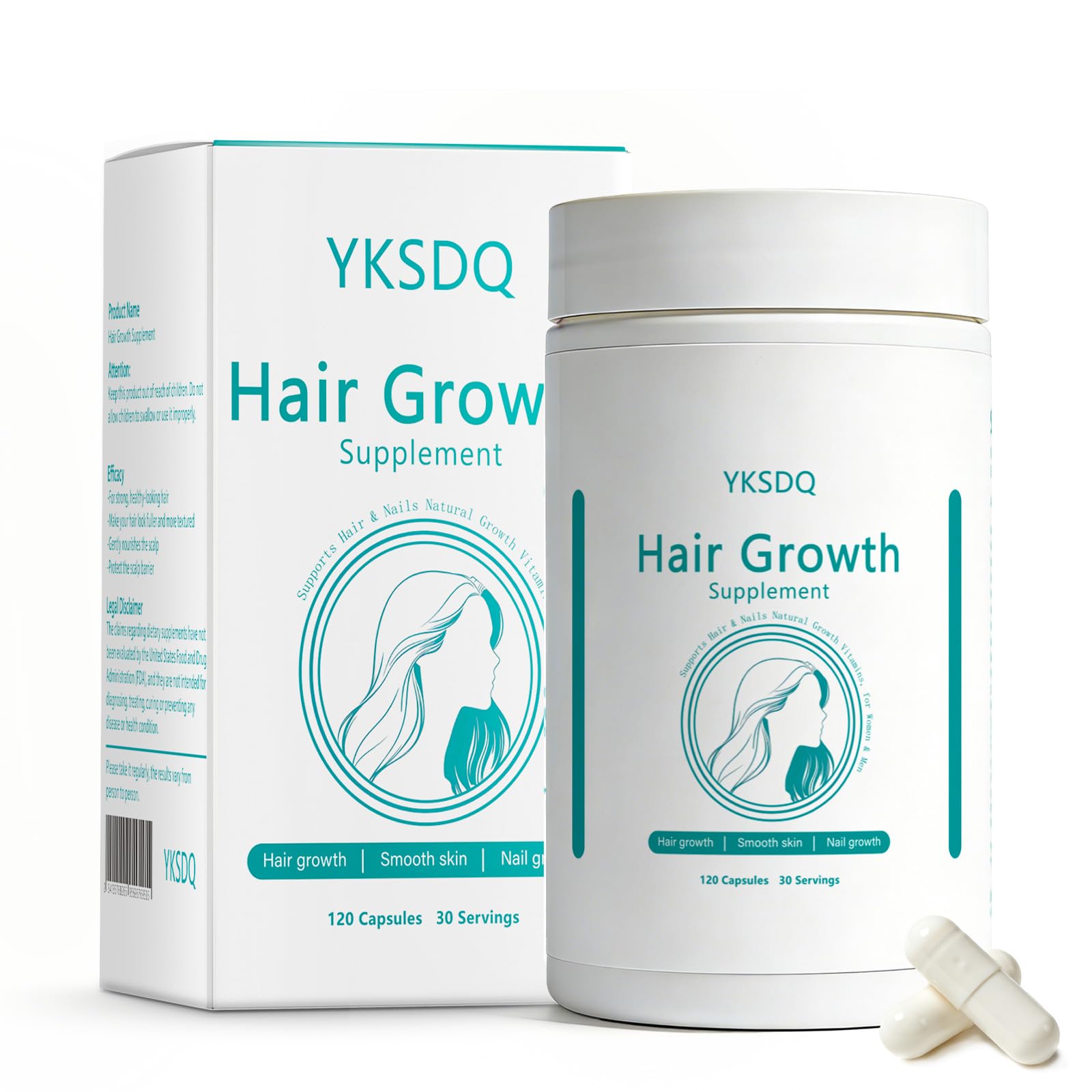 Hair Growth Biotin 10000mcg Supplement with Vitamins A C D E & Calcium - 30-in-1 Formula for Hair & Nails Support, for Women & Men, 30 Servings (1) WOJJ uk supplements