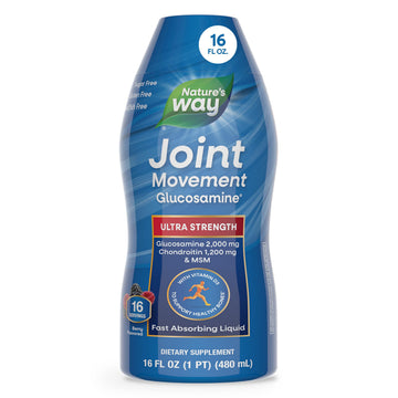 Nature's Way Joint Movement Glucosamine Fast Absorbing Liquid, Ultra Strength, Supports Healthy Bones*, Liquid Glucosamine Chondroitin, MSM with Vitamin D3, Berry Flavored, 16 Fl Oz Nature's Way uk supplements