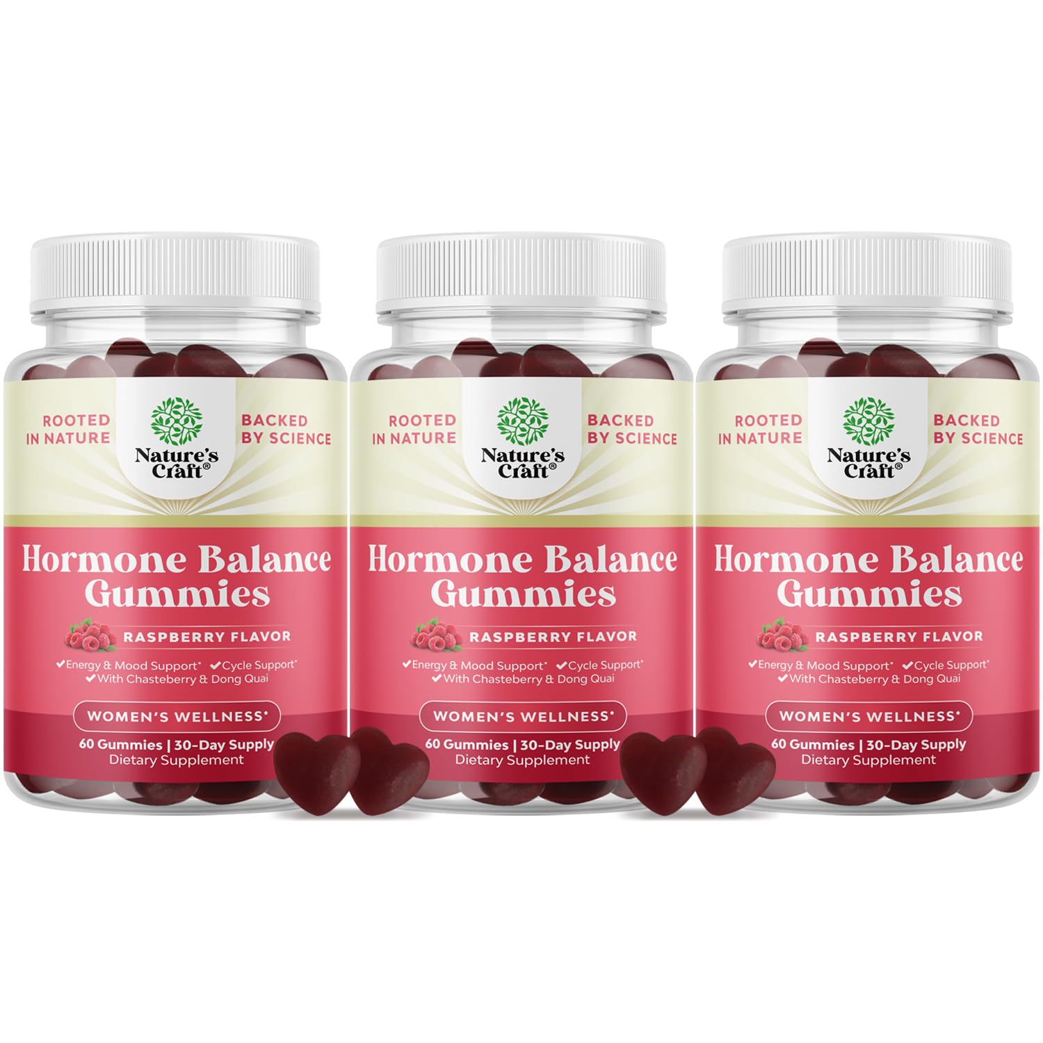 Hormone Balance for Women Gummies of All Ages - PMS Support Supplement for Women to Regulate Menstrual Cycle & Hormonal Balance Menopause & Mood Swings with Vitamin B6 & Dong Quai - 60 Chews - 3 pack Natures Craft uk supplements