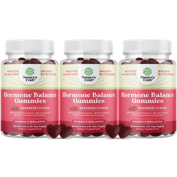 Hormone Balance for Women Gummies of All Ages - PMS Support Supplement for Women to Regulate Menstrual Cycle & Hormonal Balance Menopause & Mood Swings with Vitamin B6 & Dong Quai - 60 Chews - 3 pack Natures Craft uk supplements