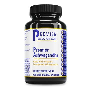 Premier Research Labs Premier Ashwagandha - Pure Supplement for Women & Men with Organic Ashwagandha Root, Herbal Pills for Stress & Sleep Support, Fermented for Absorption - 120 Plant-Based Capsules Premier Research Labs uk supplements