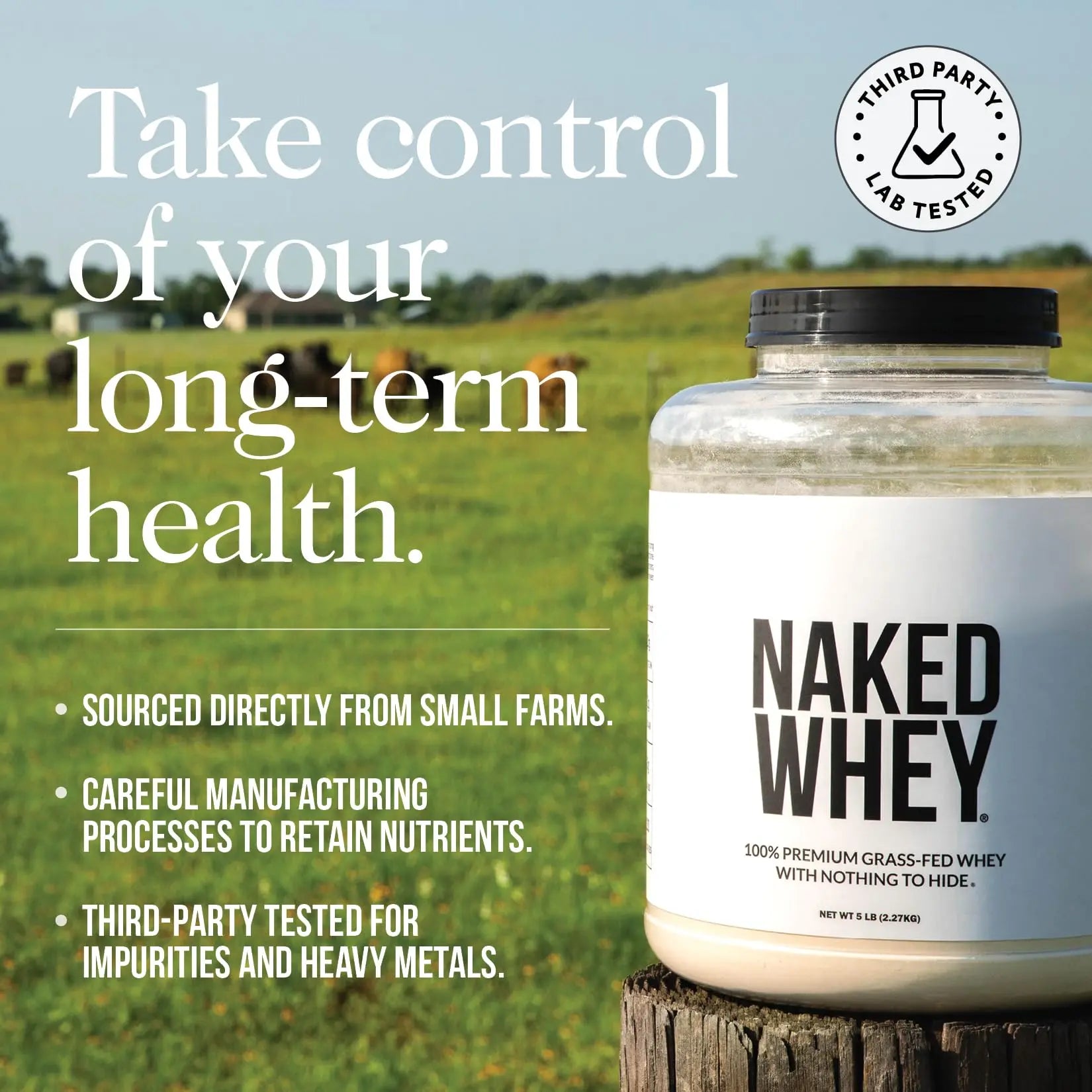 NAKED Whey 1Lb - Only 1 Ingredient, Grass Fed Whey Protein Powder, NSF Certified, Undenatured, No Gmos, No Soy, Gluten Free NAKED uk supplements