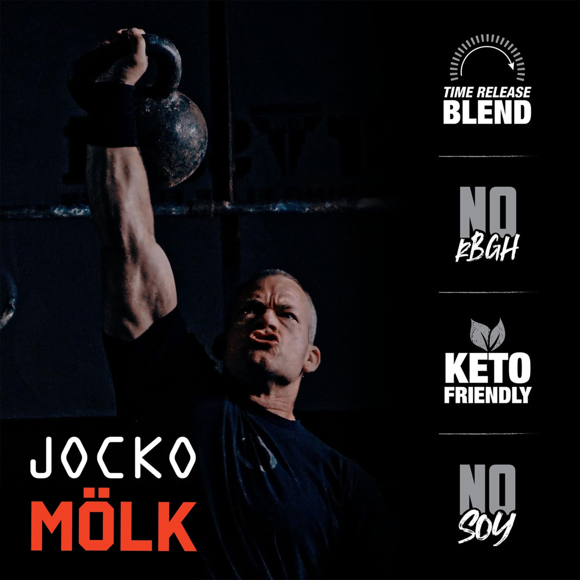 Jocko Mölk Chocolate Peanut Butter Whey Protein Powder - Keto, Probiotics, Grass Fed Jocko Fuel uk supplements