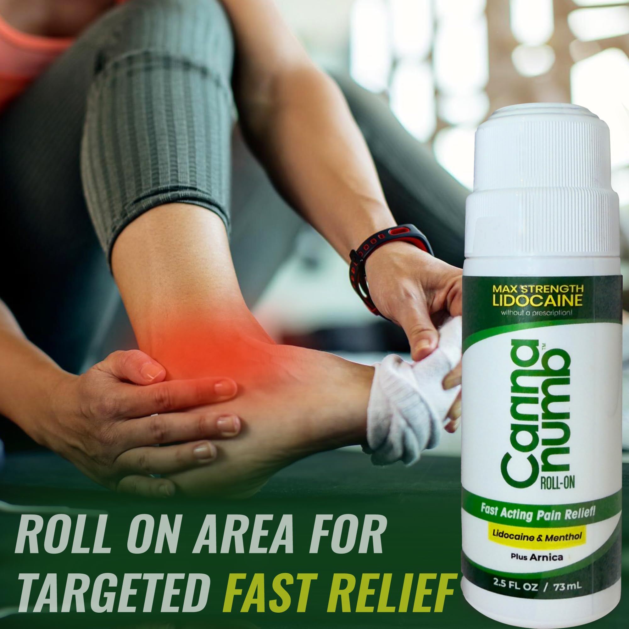 Cannanumb Pain Relief Roll On with Lidocaine, Fast Acting Pain Relief with Arnica + Boswellia + Menthol - 2.5oz Cannanumb uk supplements