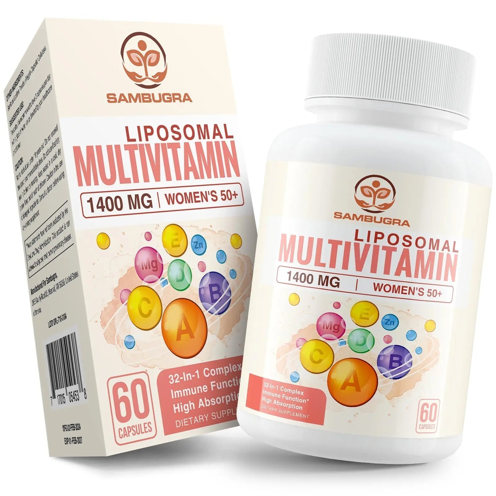 Sambugra Liposomal Multivitamin for Women 50+ - Women Daily Multivitamin with 32 Ingredients, CoQ10, Vitamins C, B, D, E Sambugra uk supplements