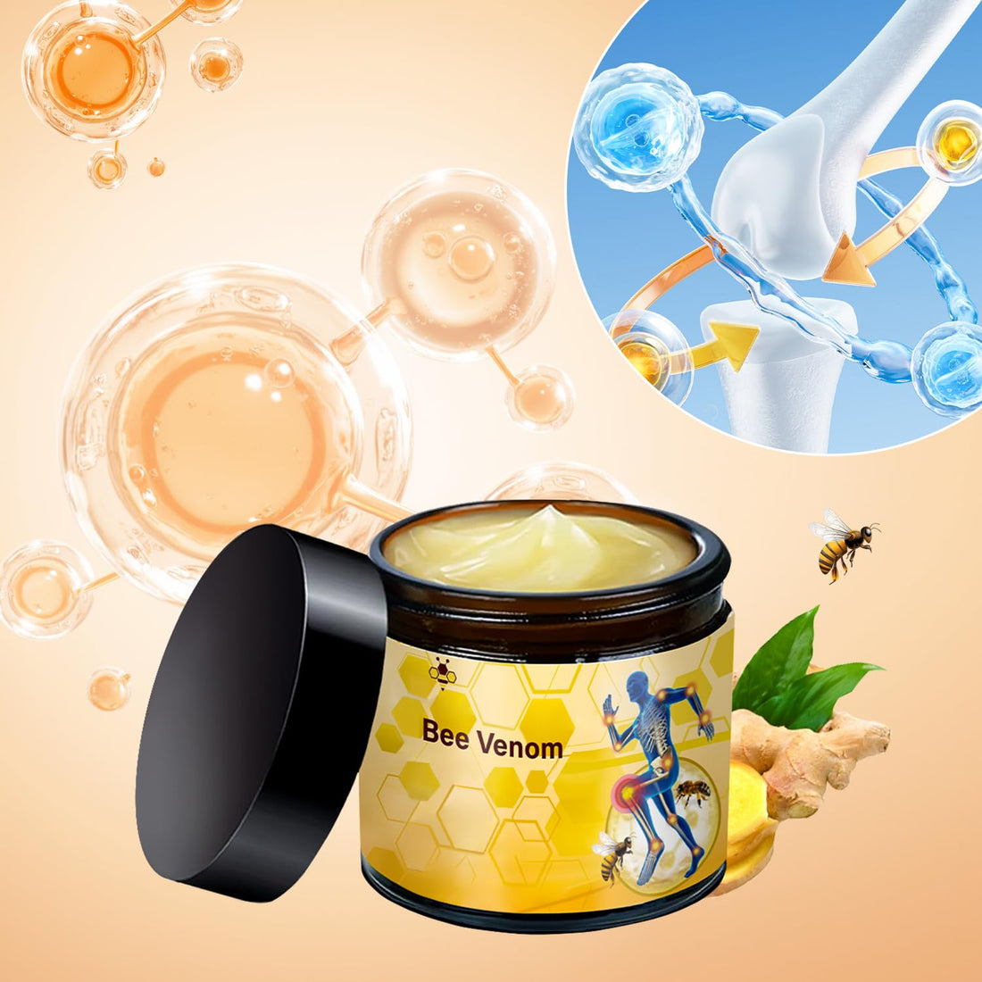 2 Pcs Bee Venom-Relief Cream, Professional Bee Venom Cream, Natural Joint Relief Gel, for Neck, Waist, Back Hand Feet and Leg YIVANNUO uk supplements