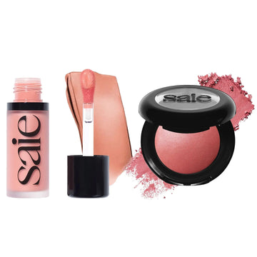 Saie Cheek Flush Duo - Dew Liquid Blush (.40 oz, Rosy), SuperSuede Baked Powder Blush (.01 oz, Mia) - Layerable, Skin-Nourishing Blushes for a Seamless Radiant Finish Saie uk supplements