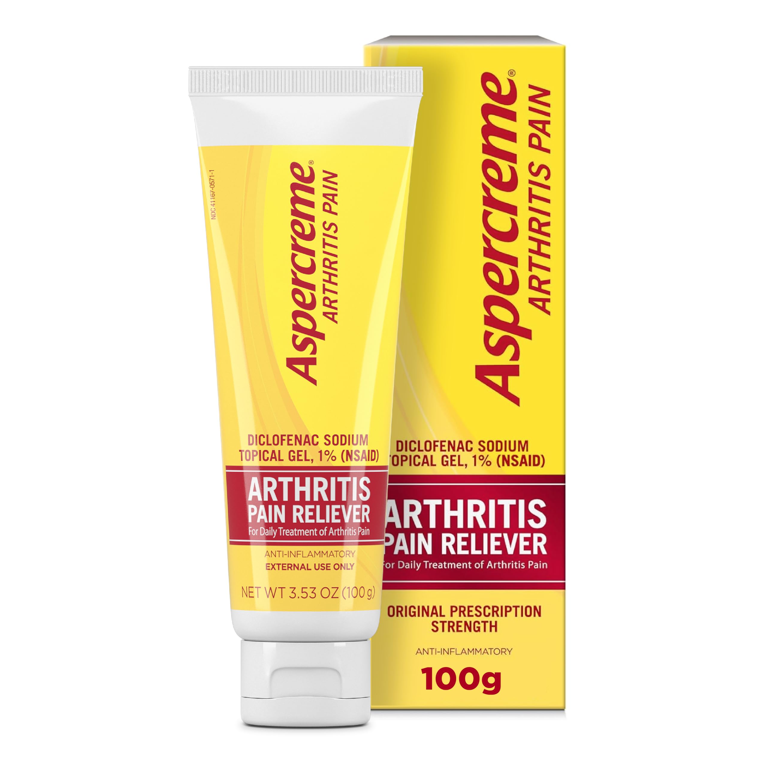 Aspercreme Arthritis Pain Relief Gel for Arthritis & Joint Pain, Non-steroidal Anti-inflammatory Topical Gel with Max-Strength Diclofenac Sodium, 100 g Aspercreme uk supplements