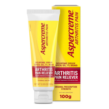 Aspercreme Arthritis Pain Relief Gel for Arthritis & Joint Pain, Non-steroidal Anti-inflammatory Topical Gel with Max-Strength Diclofenac Sodium, 100 g Aspercreme uk supplements