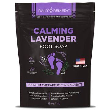 Calming Lavender Foot Soak with Epsom Salt, Made in USA, Foot Soak Soothes Sore Tired DAILY REMEDY uk supplements