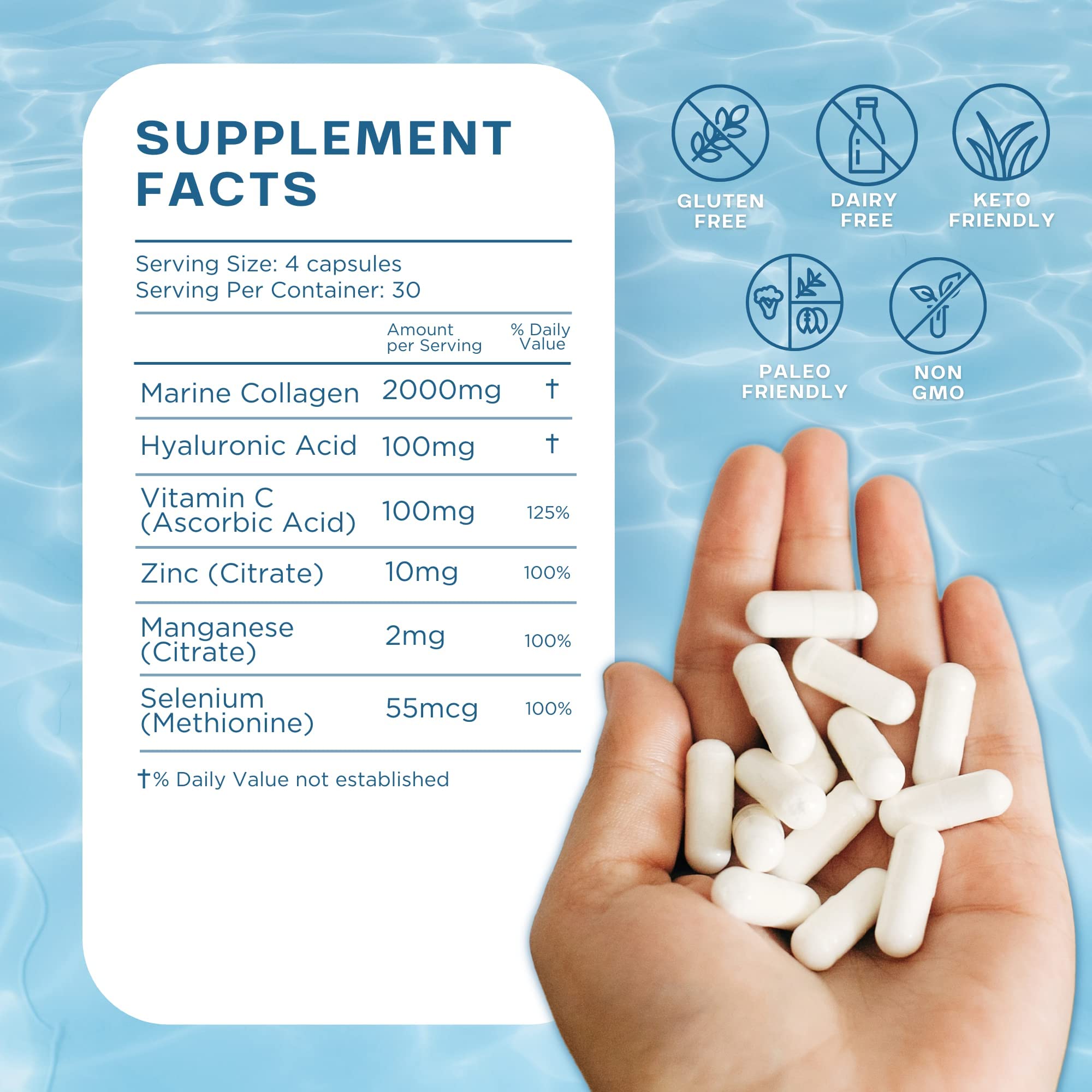 CORREXIKO Marine Collagen Pills, High Strength 2200mg Anti-Ageing Tablets CORREXIKO uk supplements