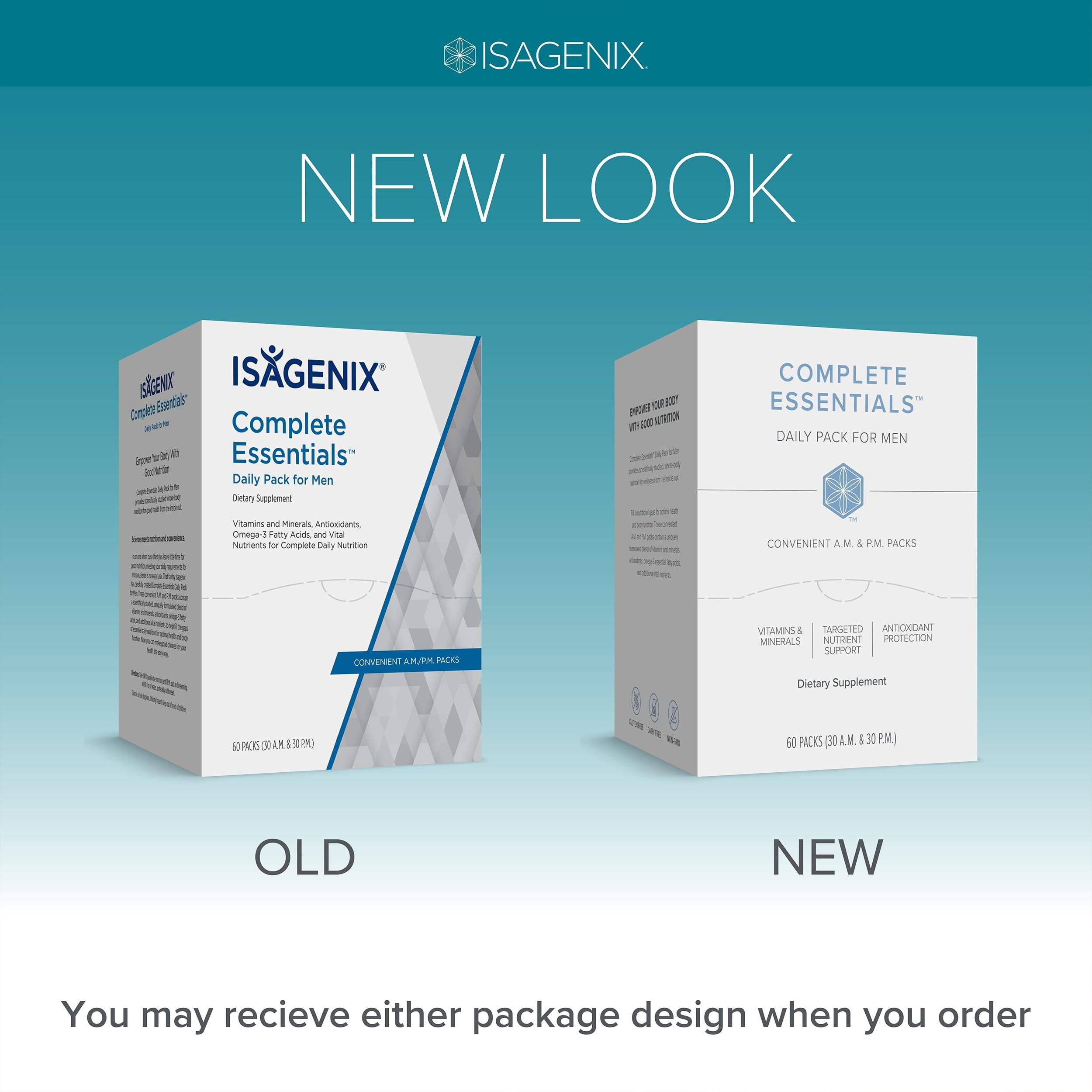 Complete Essentials™ Daily Pack for Men - Balanced Micronutrients for Optimal Women's Health & Performance - Antioxidants to Fight Oxidative Stress - Convenient Individual Packs - 30-Day Supply Isagenix uk supplements
