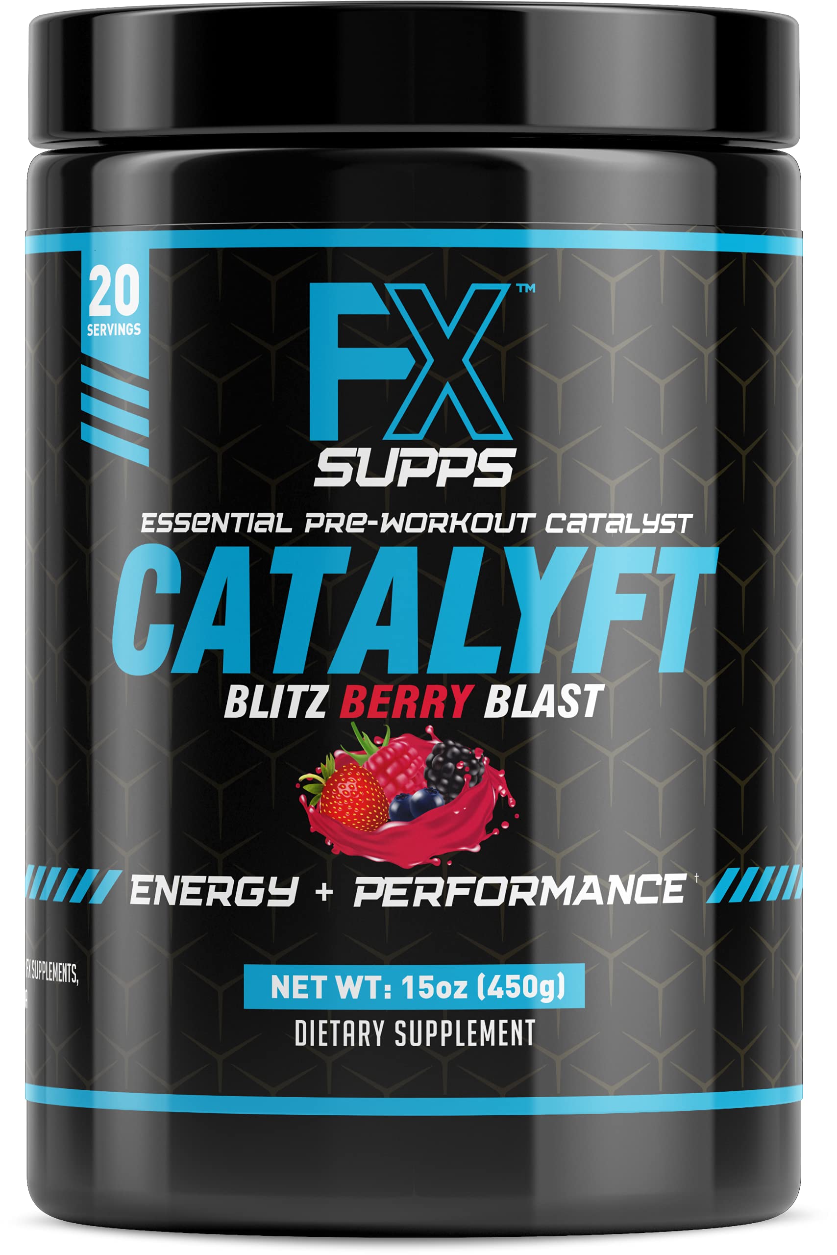 FX Supps Catalyft Pre-Workout PowderDrink for Men and Women Blitz Berry Blast Dietary FXSUPPS uk supplements
